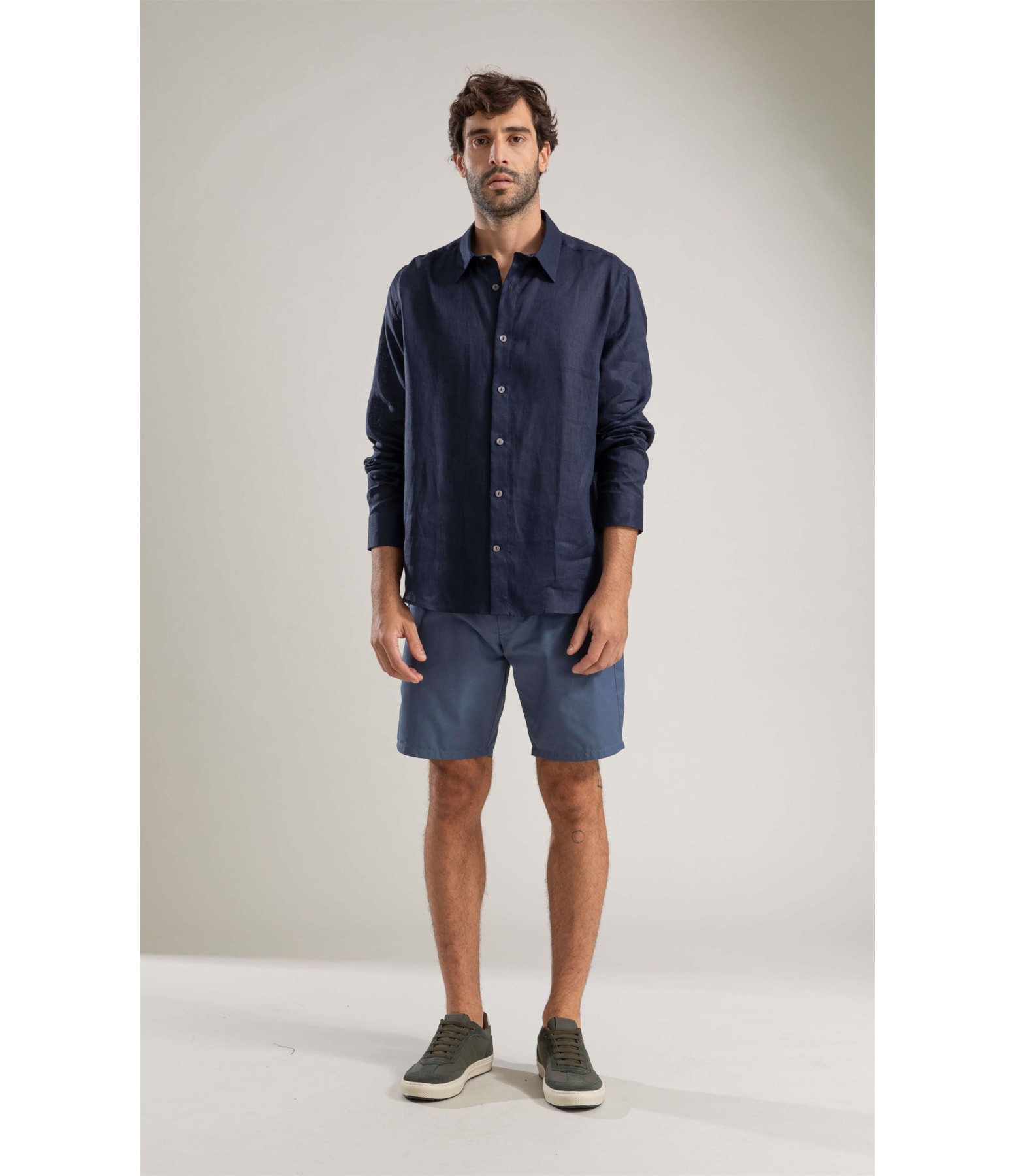 Camisa  Puro Linho  Dark Navy