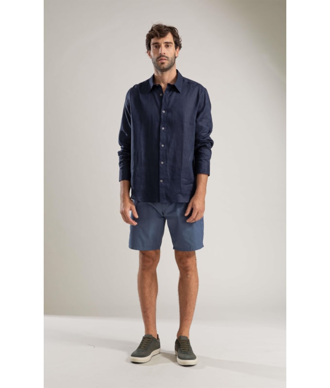 Camisa  Puro Linho  Dark Navy