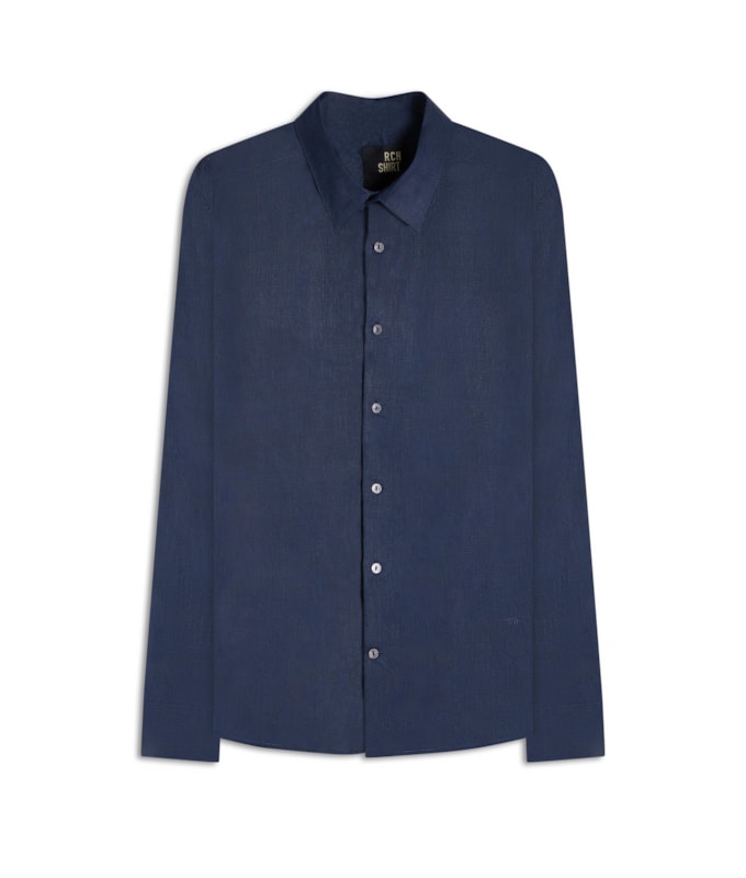 Camisa  Puro Linho Dark Navy Ii