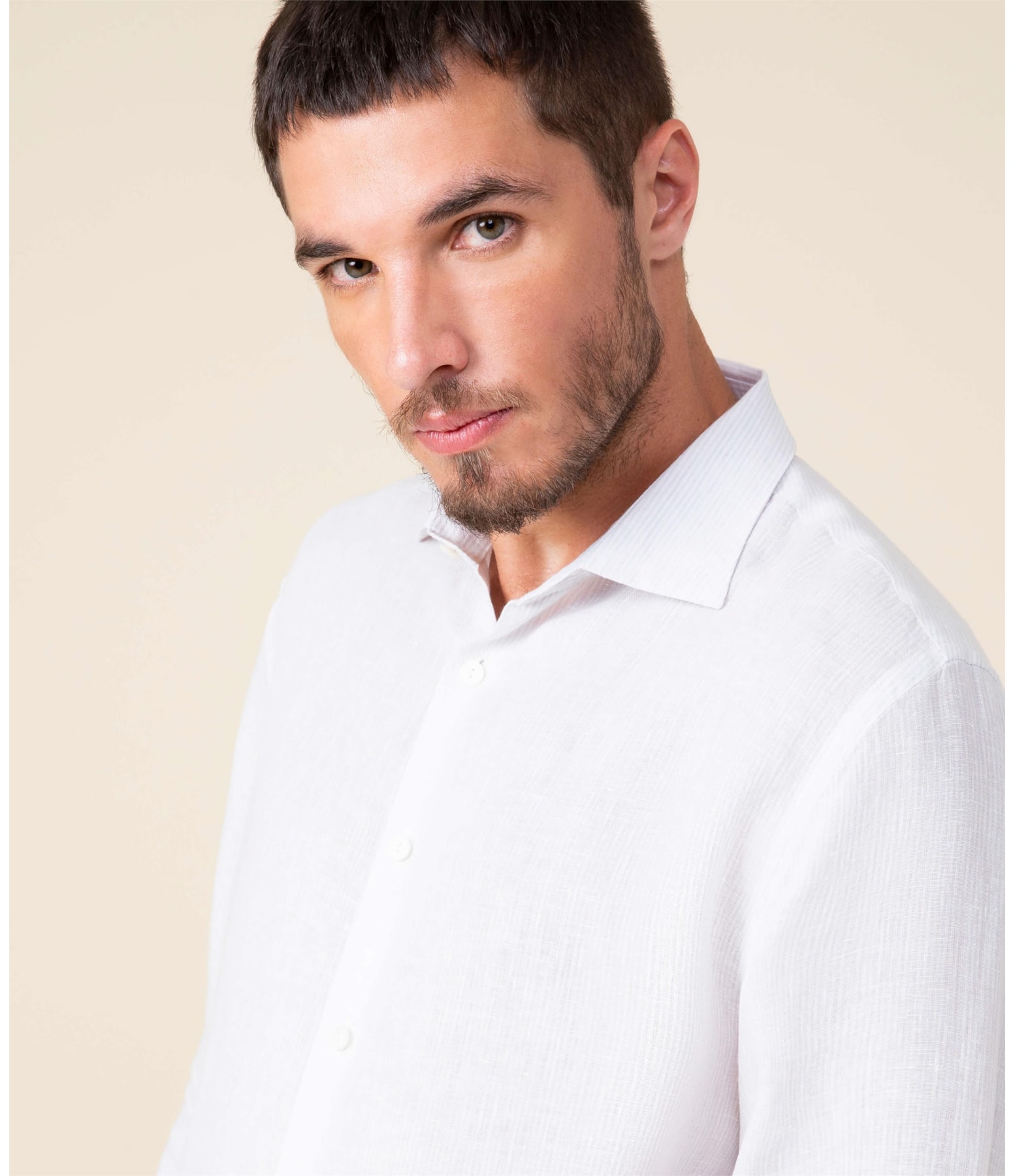 Camisa  Puro Linho  Davi Cinza Claro