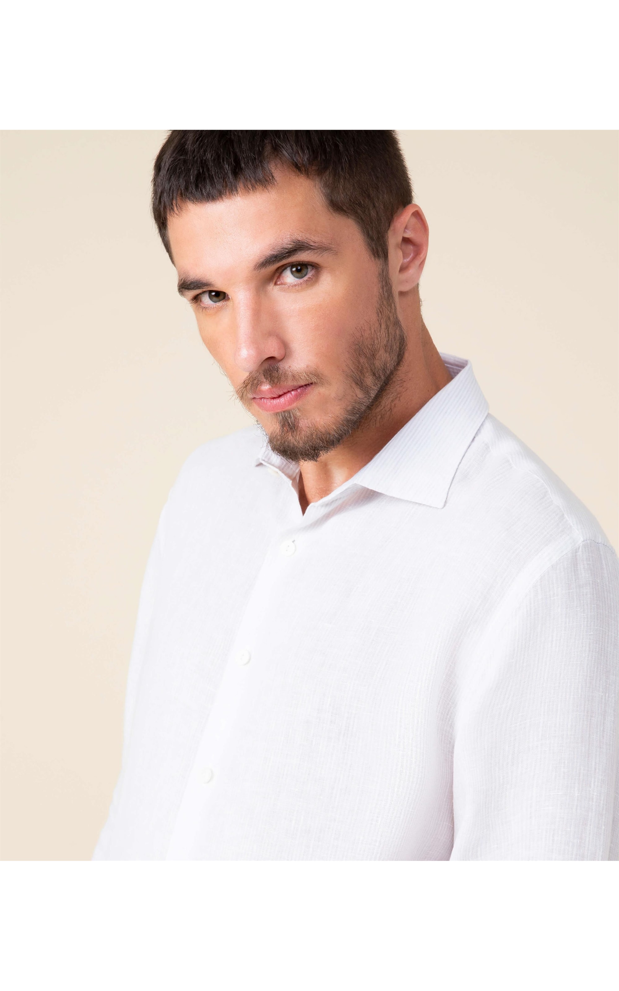 Camisa  Puro Linho  Davi Cinza Claro