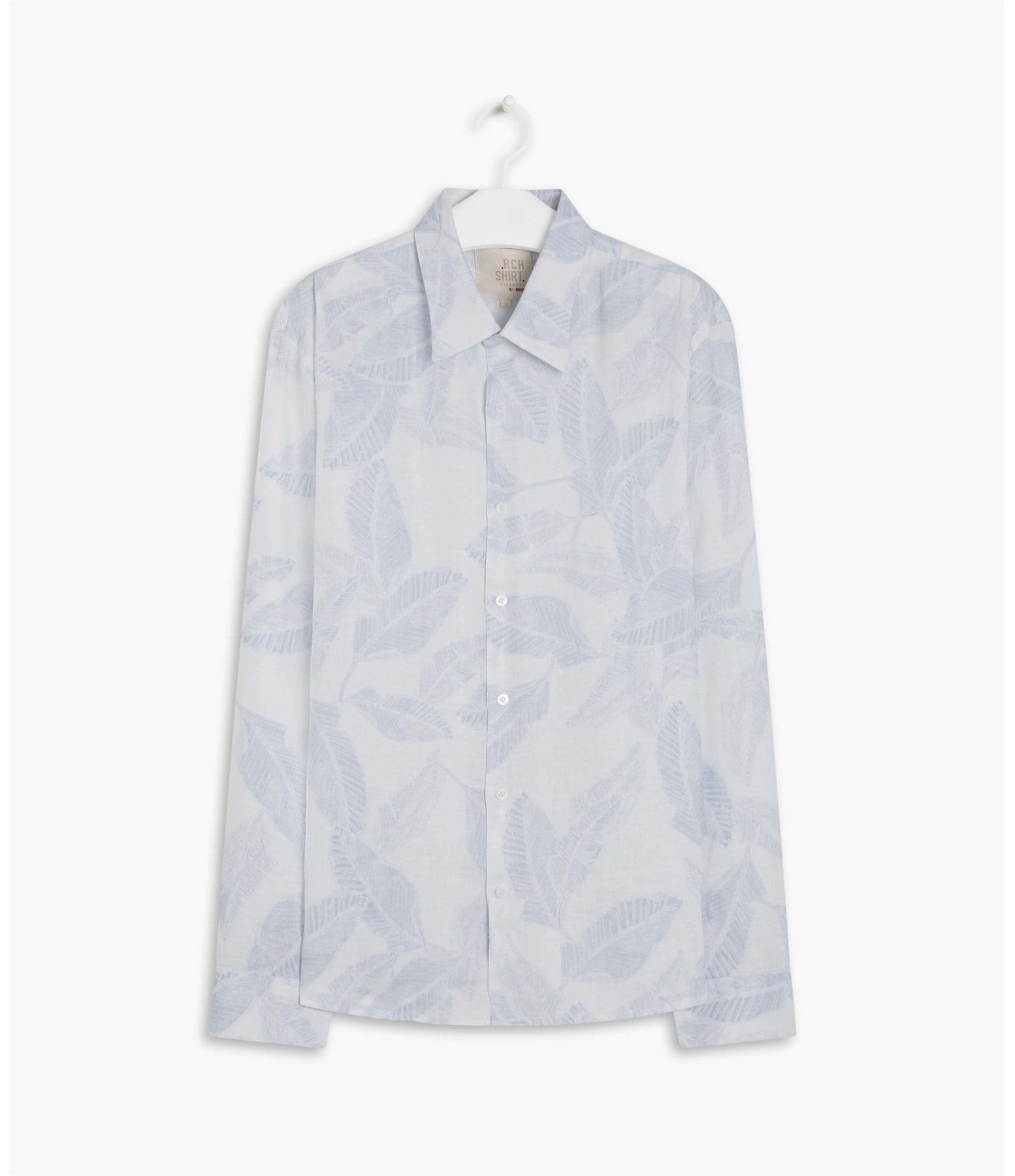  Camisa Puro Linho Estampada Feuillage m Hortencia