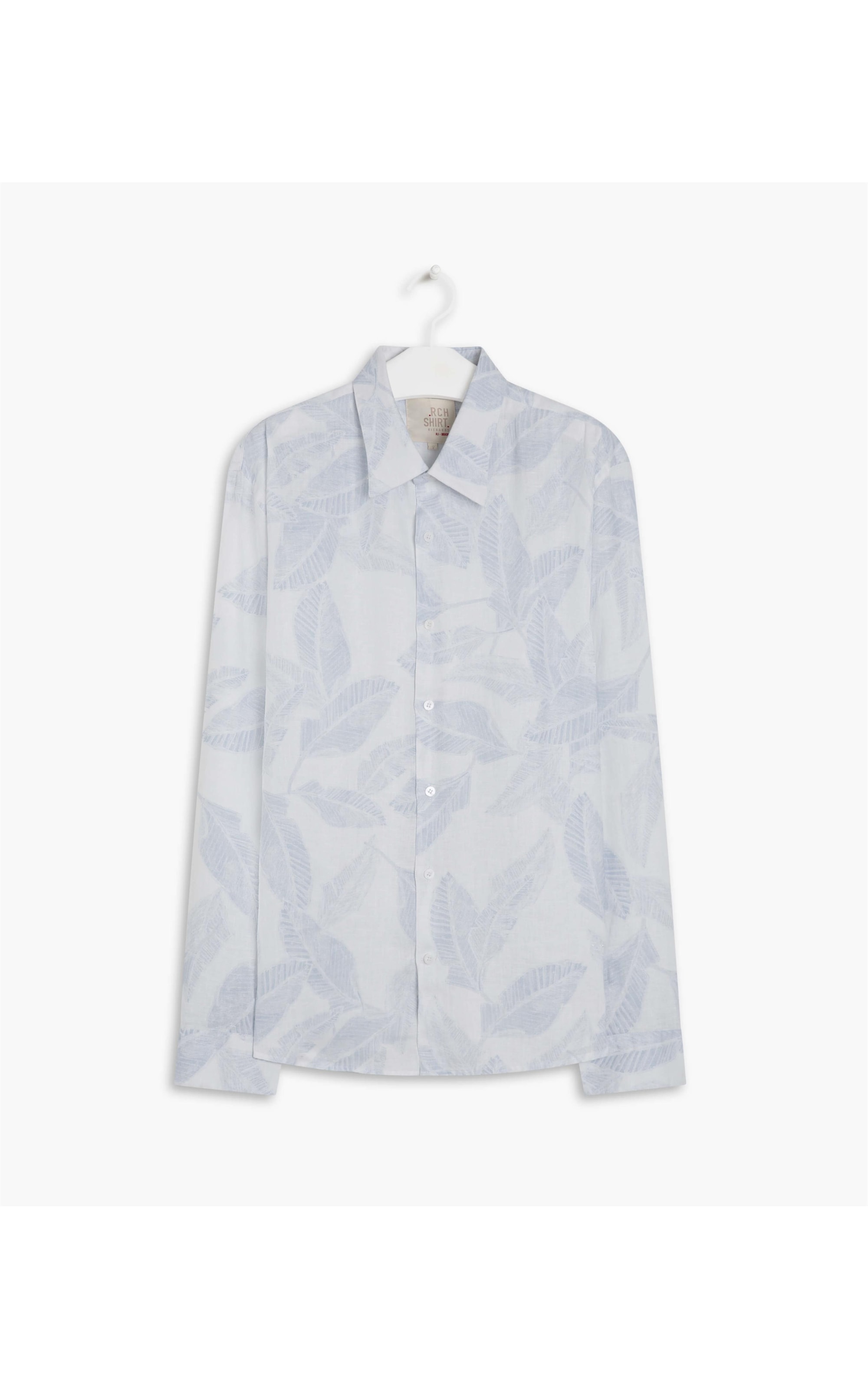  Camisa Puro Linho Estampada Feuillage m Hortencia