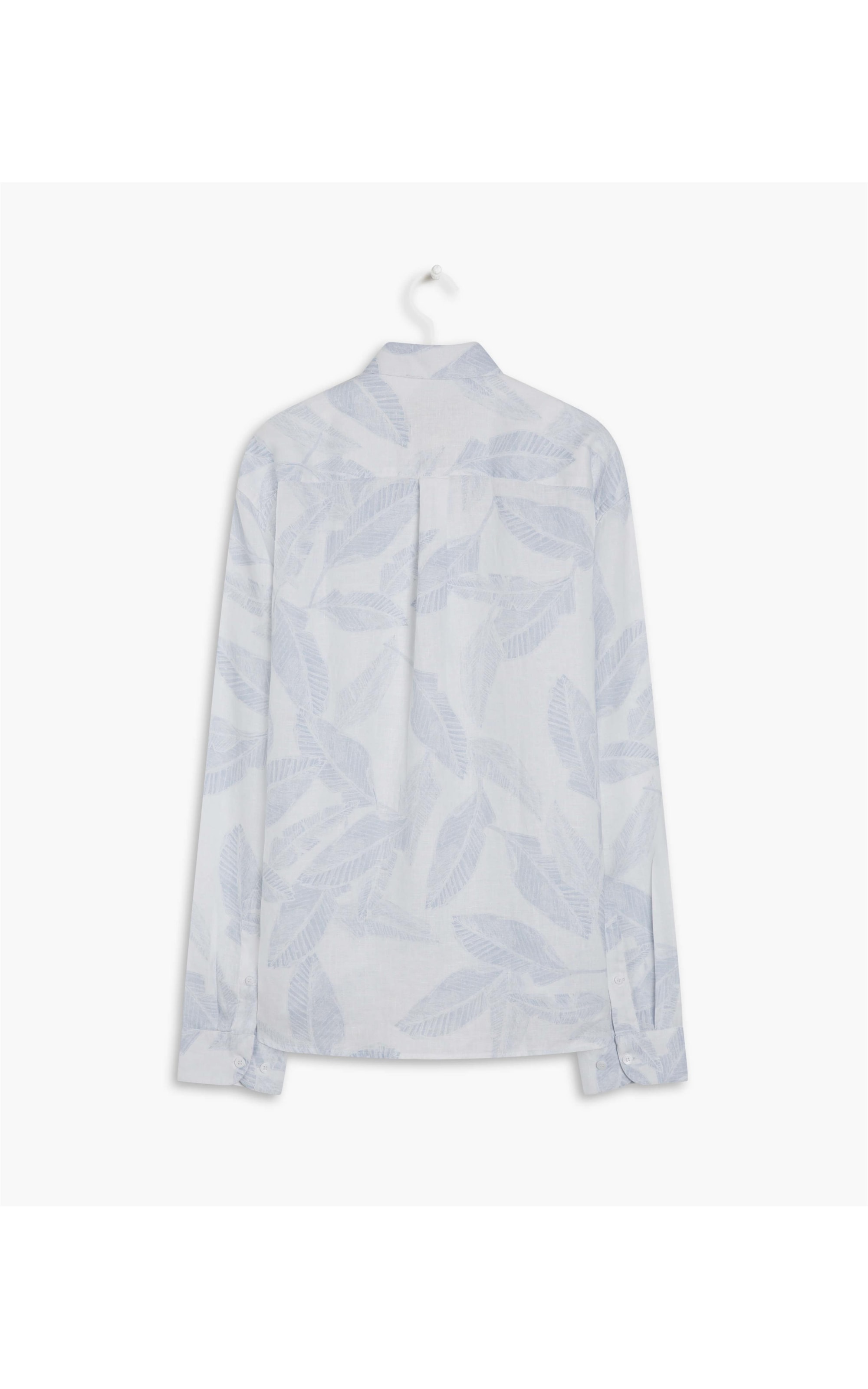  Camisa Puro Linho Estampada Feuillage m Hortencia