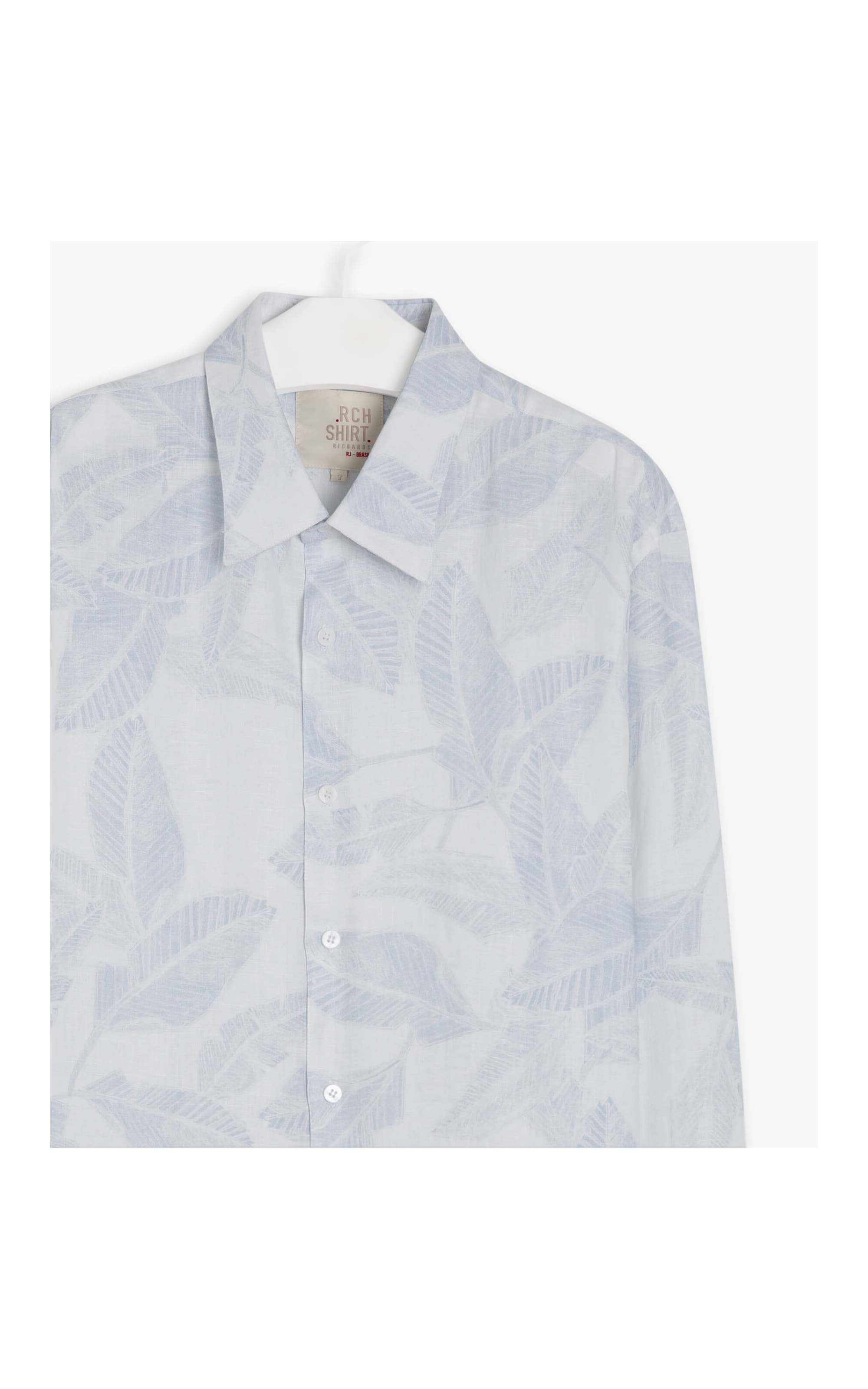  Camisa Puro Linho Estampada Feuillage m Hortencia