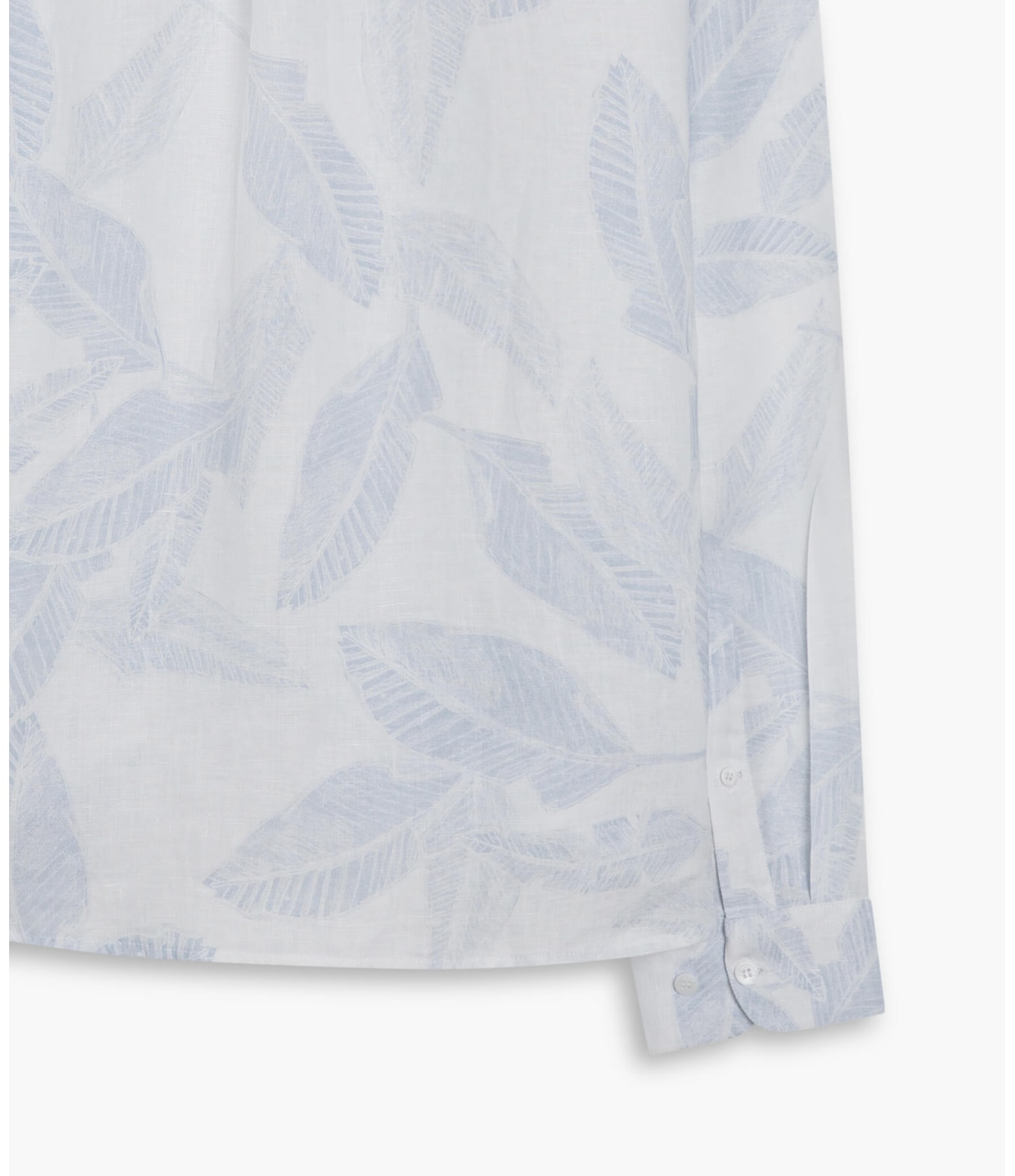  Camisa Puro Linho Estampada Feuillage m Hortencia