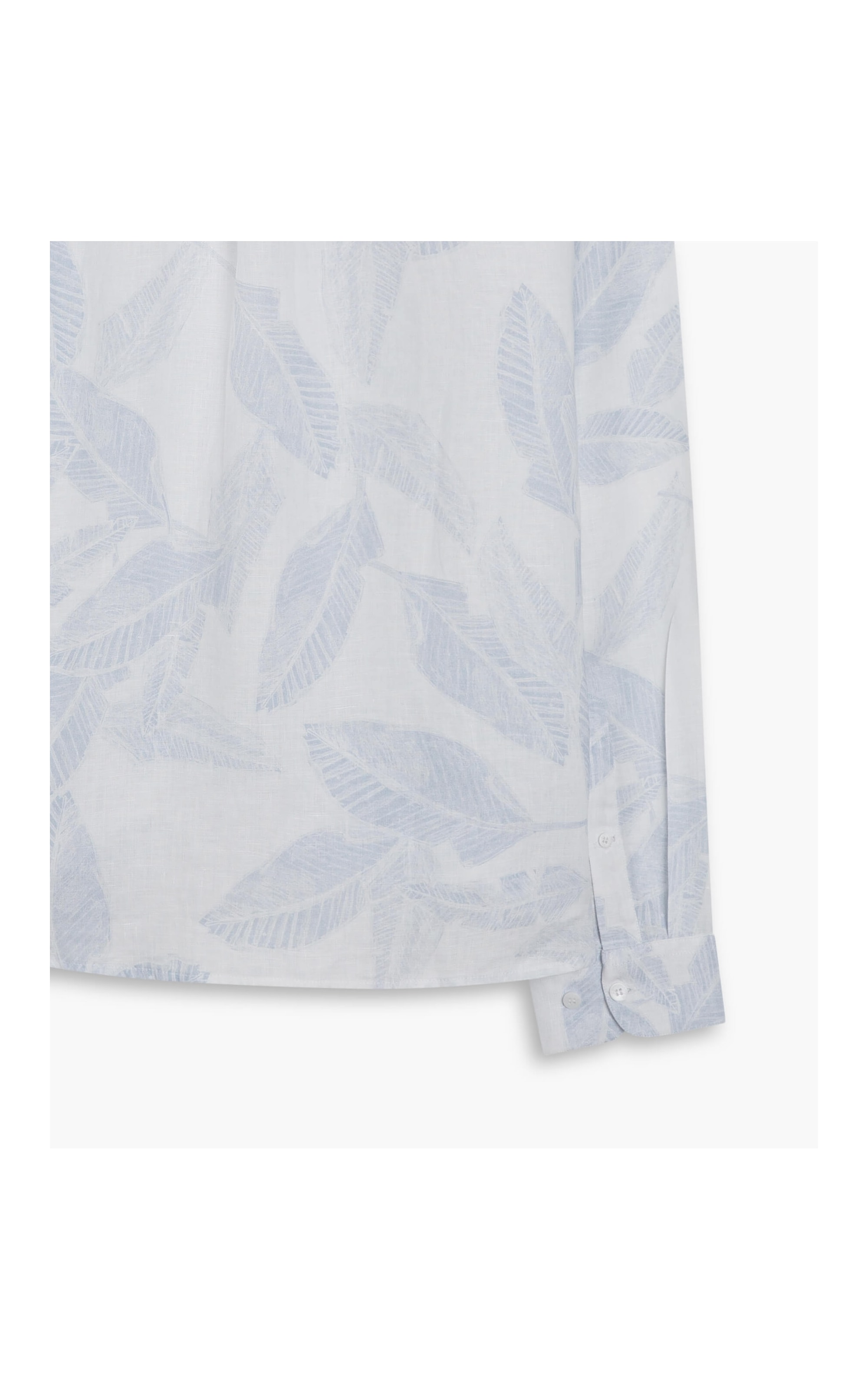  Camisa Puro Linho Estampada Feuillage m Hortencia