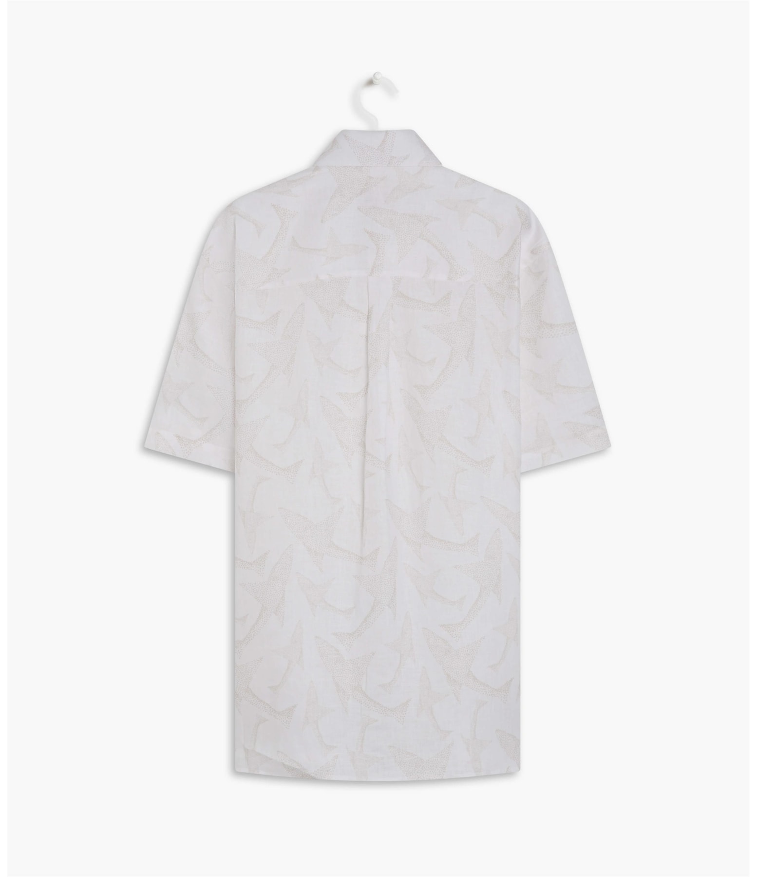 Camisa Puro Linho Estampada Peixe Point Mc Caqui