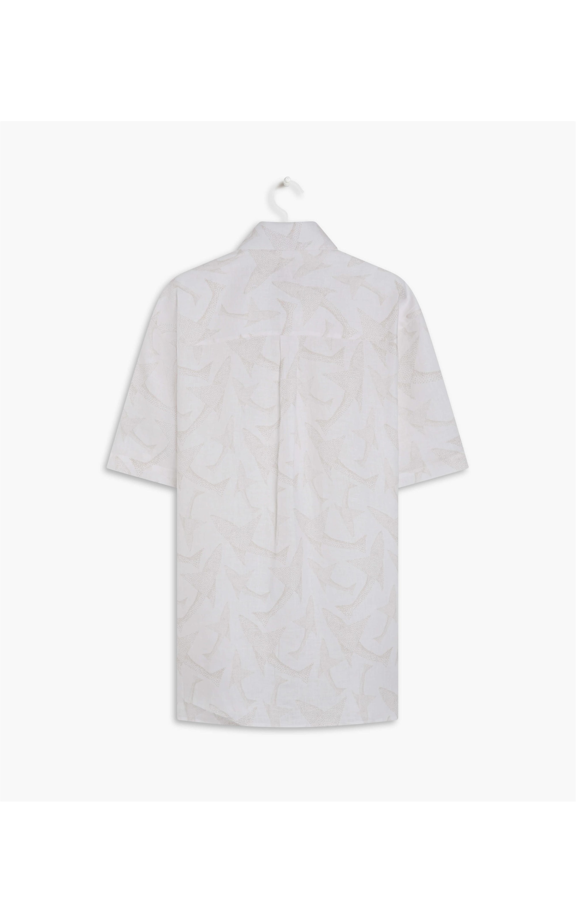 Camisa Puro Linho Estampada Peixe Point Mc Caqui