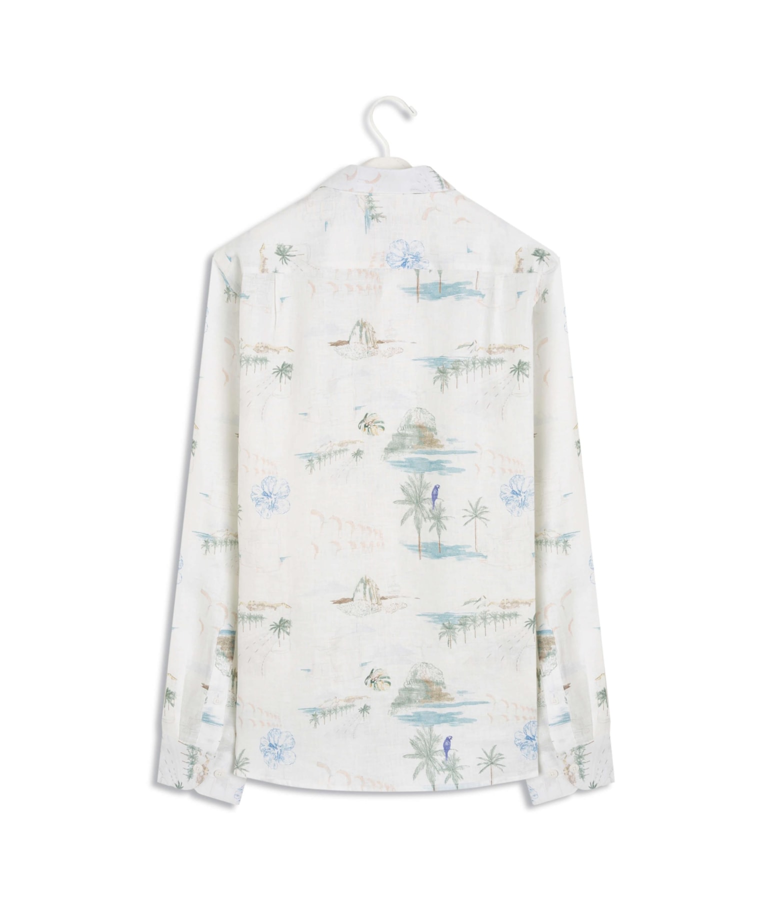 Camisa Puro Linho Estampada Spots Ml Branco