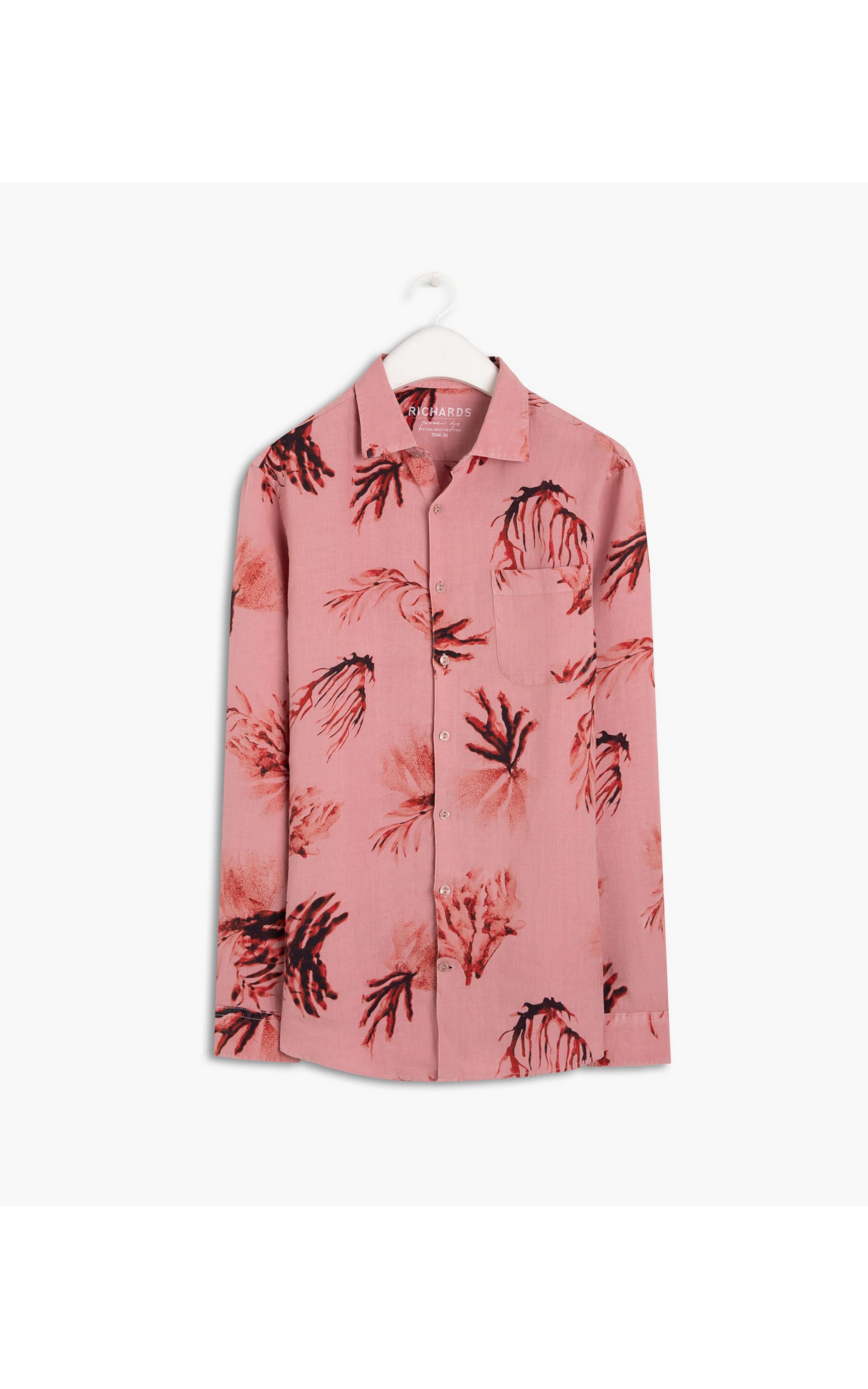 Camisa Puro Linho Fiji Estampada Ml Rosê