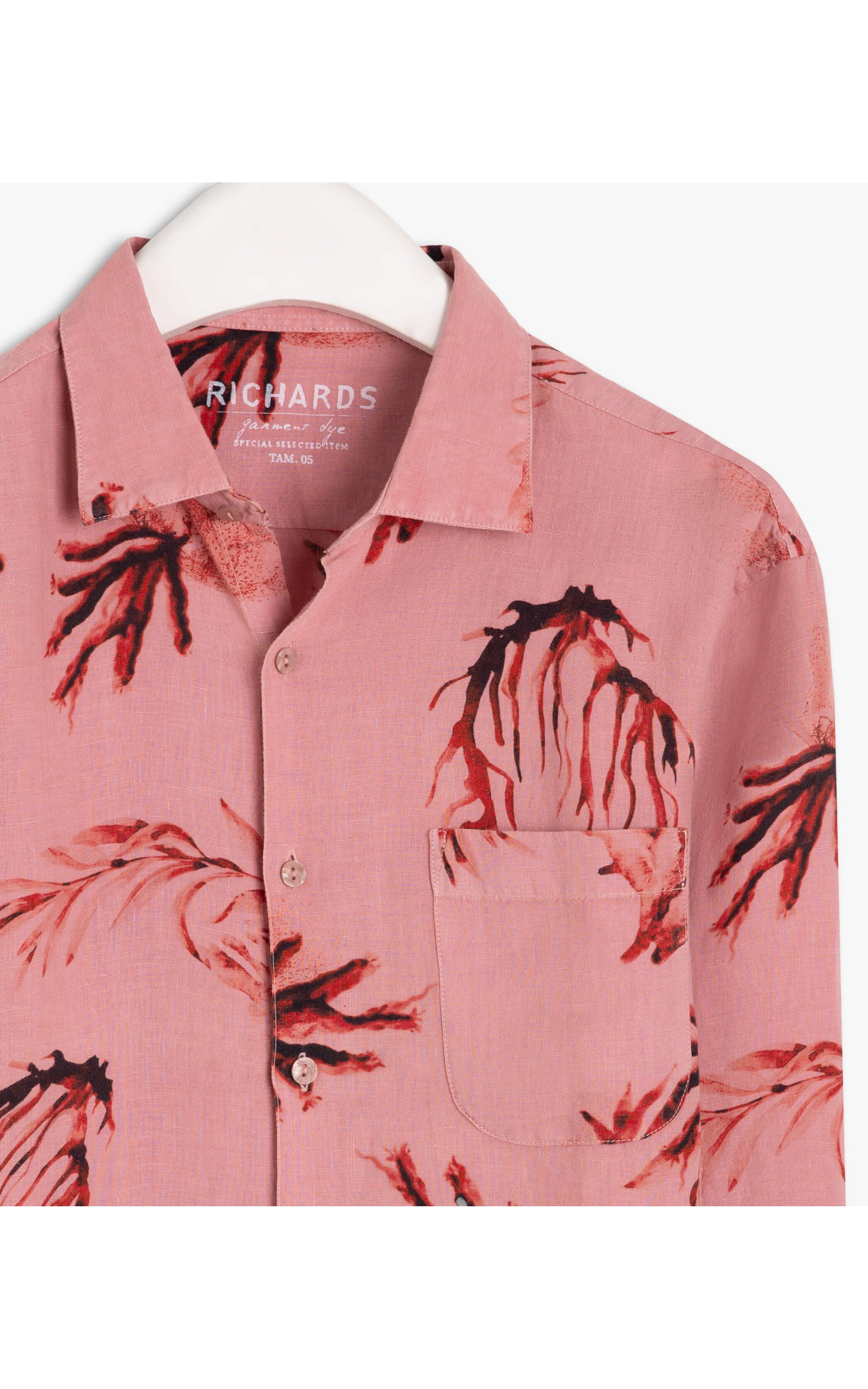 Camisa Puro Linho Fiji Estampada Ml Rosê