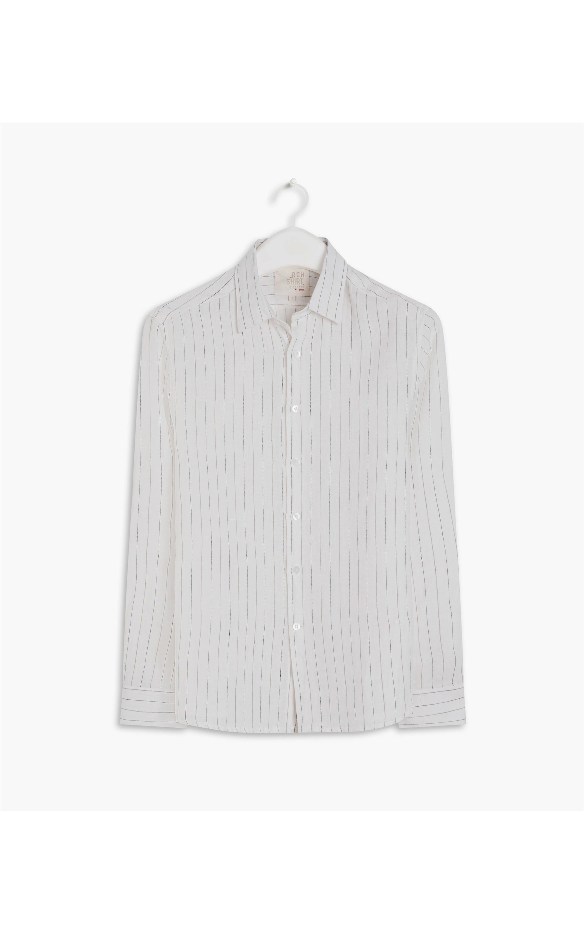 Camisa  Puro Linho  Ft Ml Masculino Cinza Medio