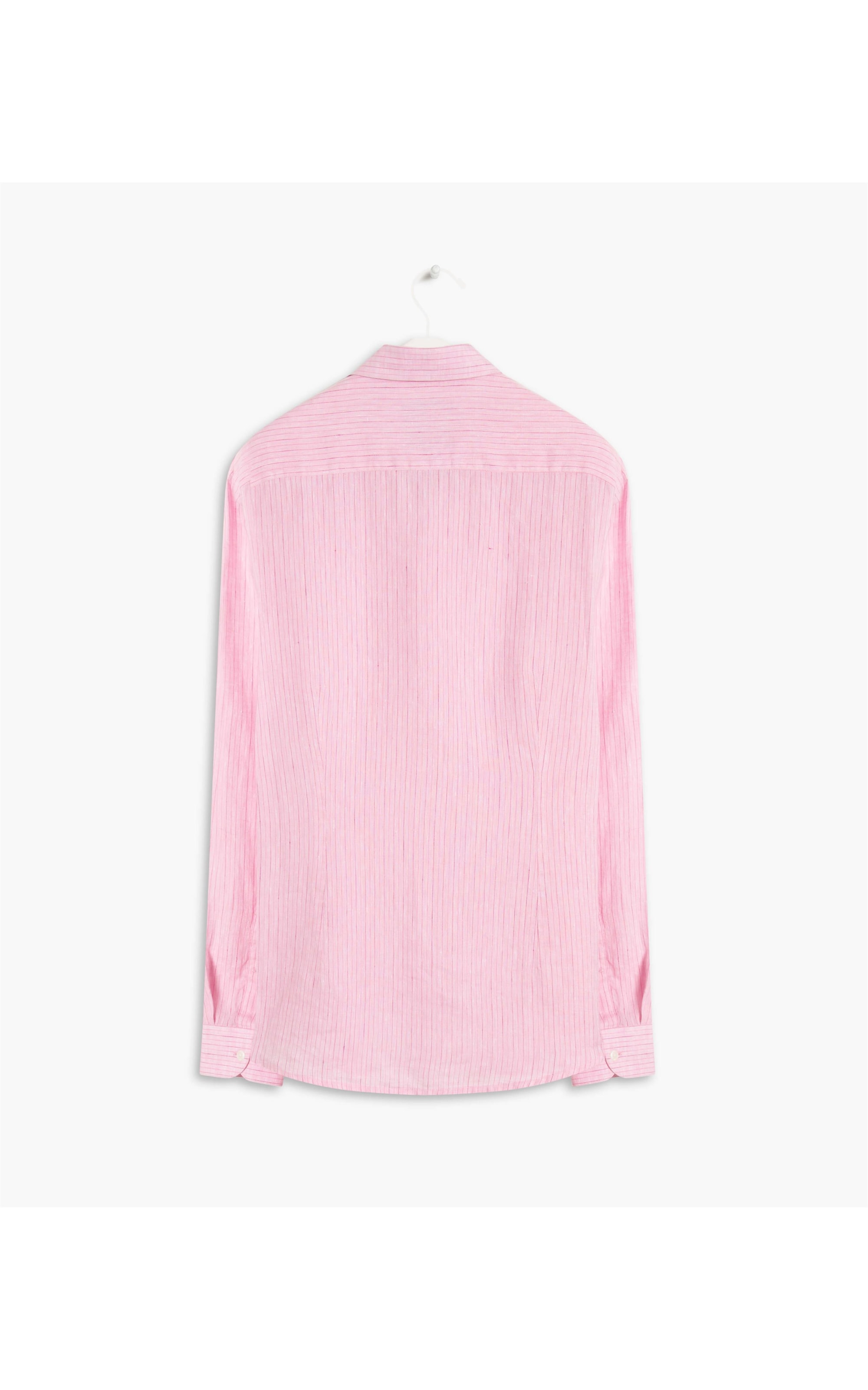 Camisa Puro Linho Gabriel Listrada Ml Rosa