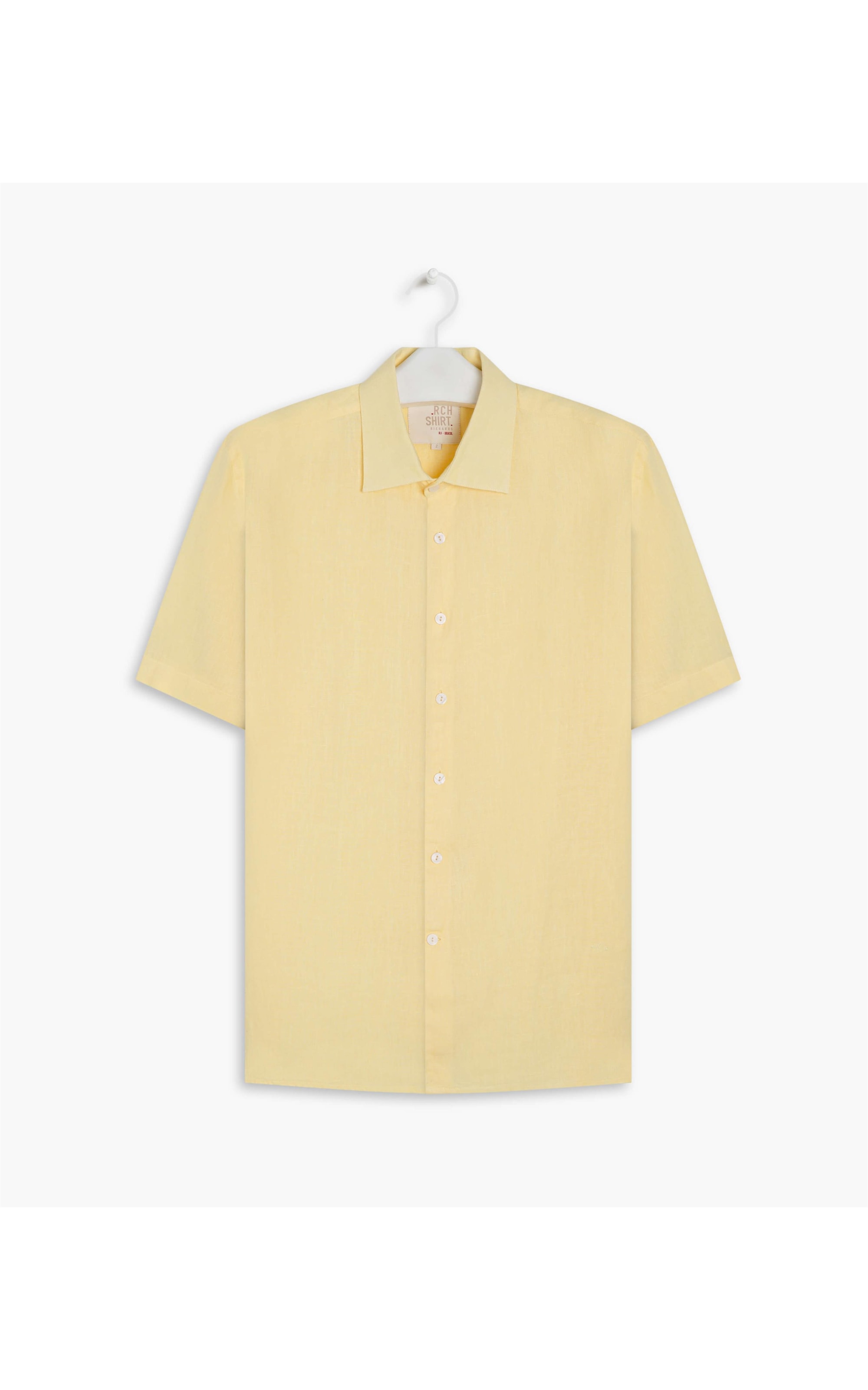Camisa  Puro Linho  Garment Dye Amarelo