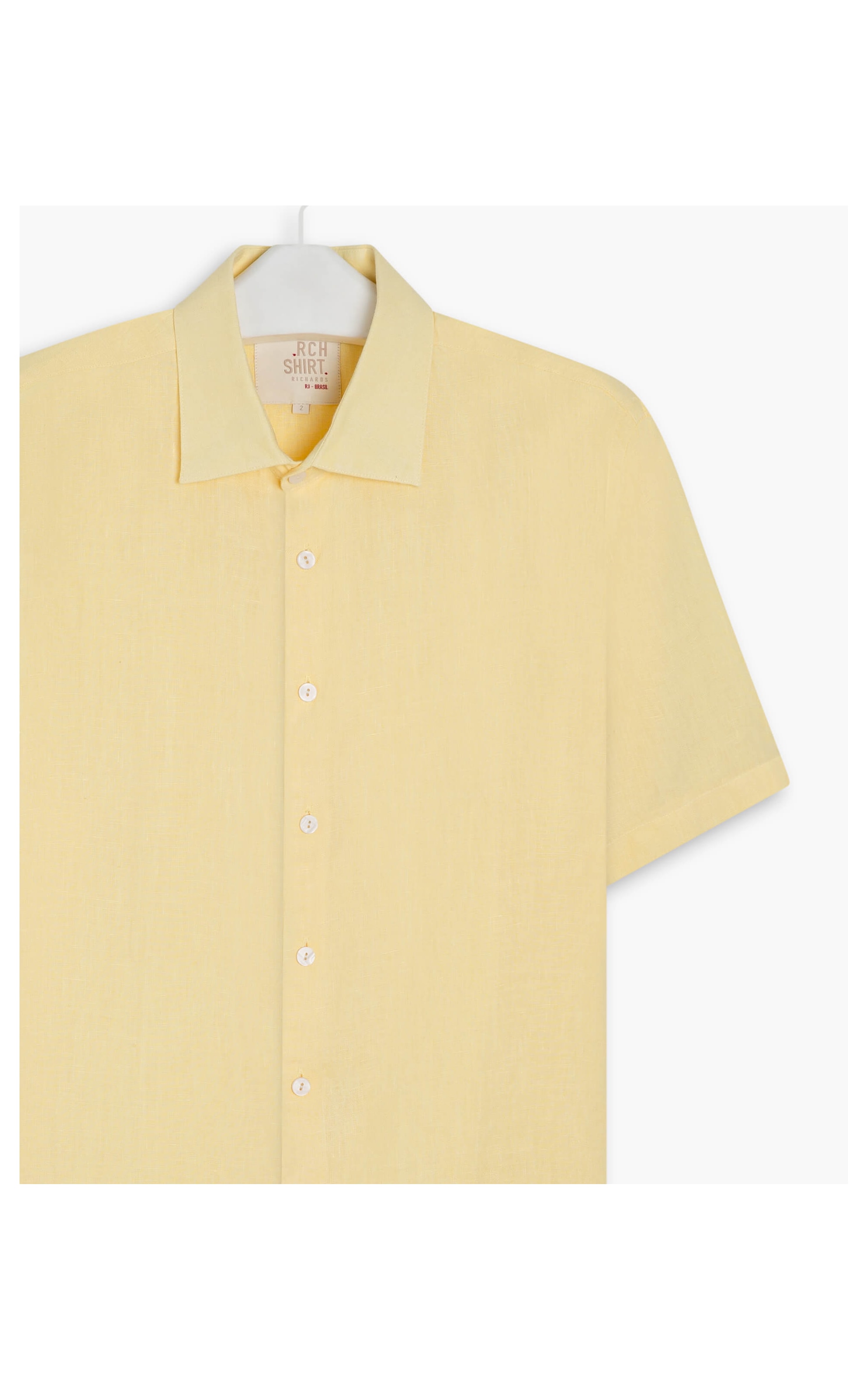 Camisa  Puro Linho  Garment Dye Amarelo