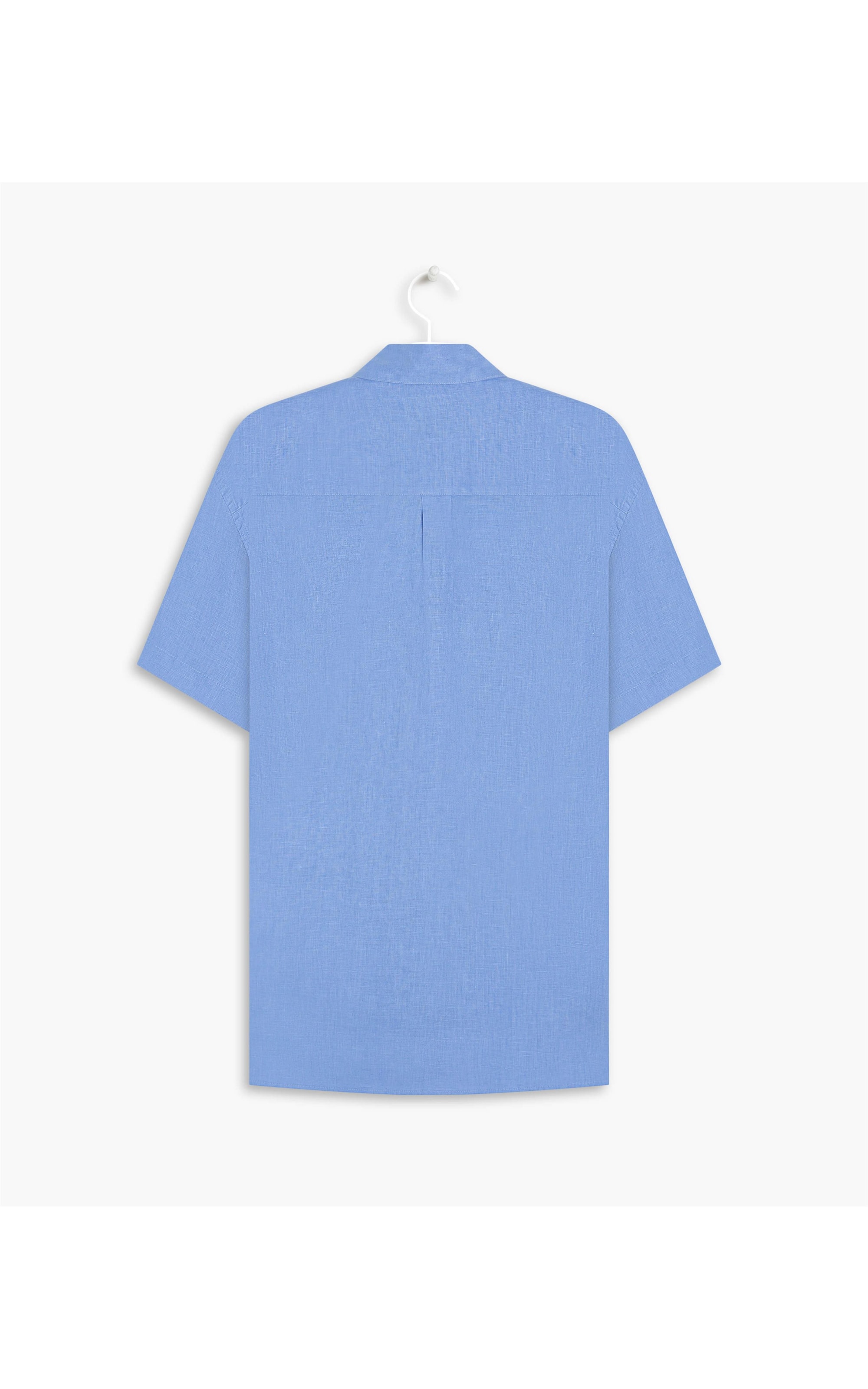 Camisa  Puro Linho  Garment Dye Azul Bic