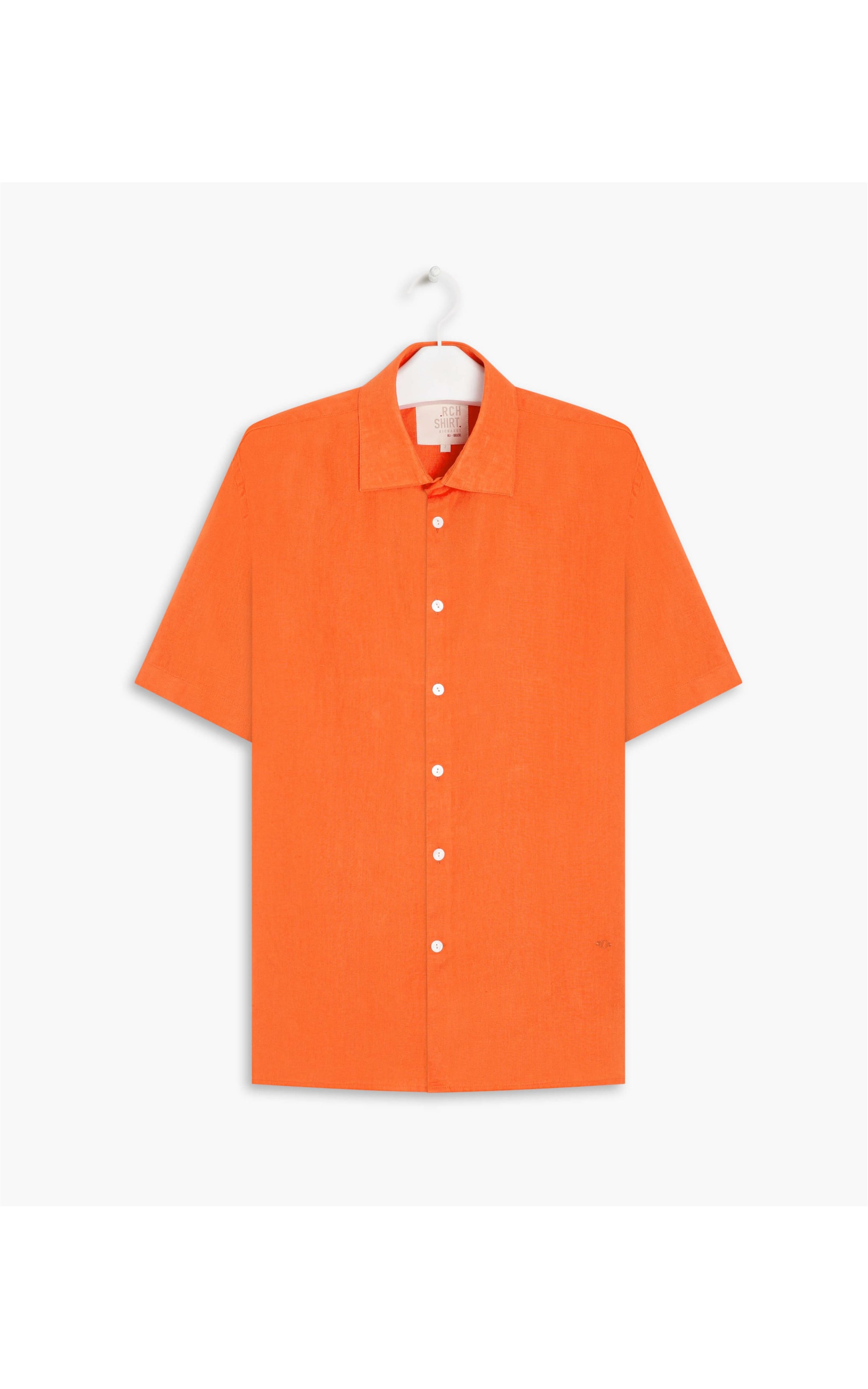 Camisa  Puro Linho  Garment Dye Laranja