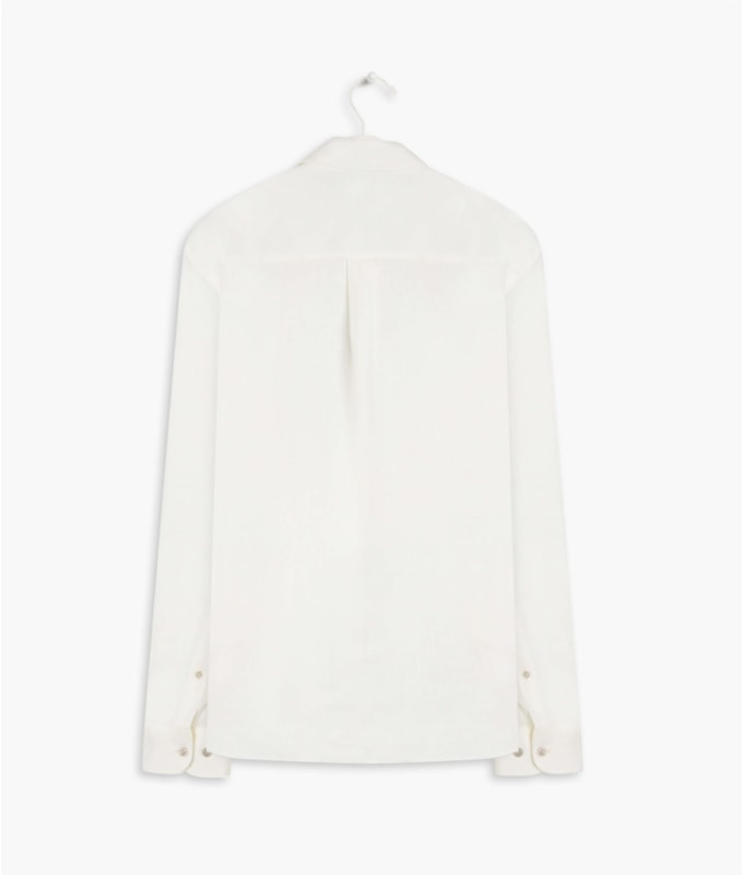 Camisa  Puro Linho Garment Dye  Ml Masculino Branco