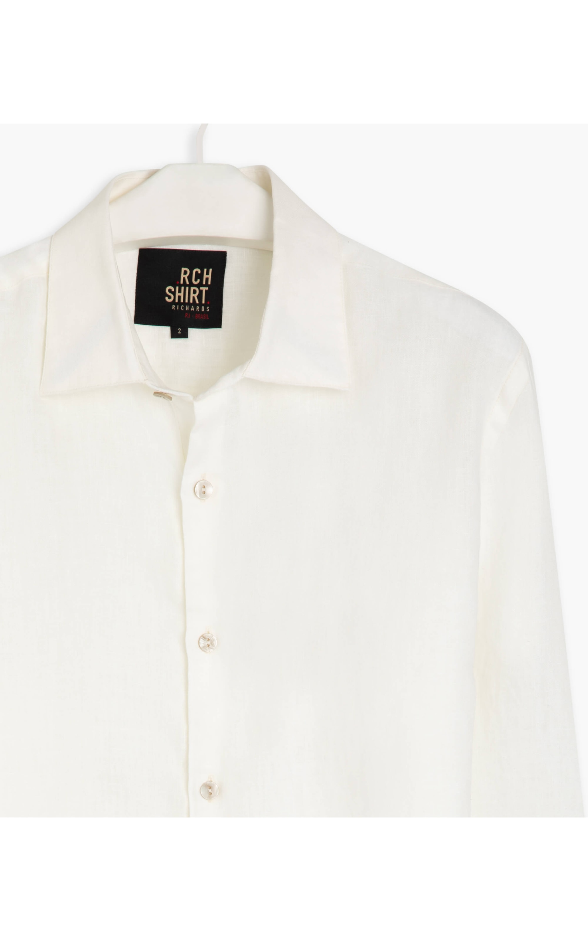 Camisa  Puro Linho Garment Dye  Ml Masculino Branco