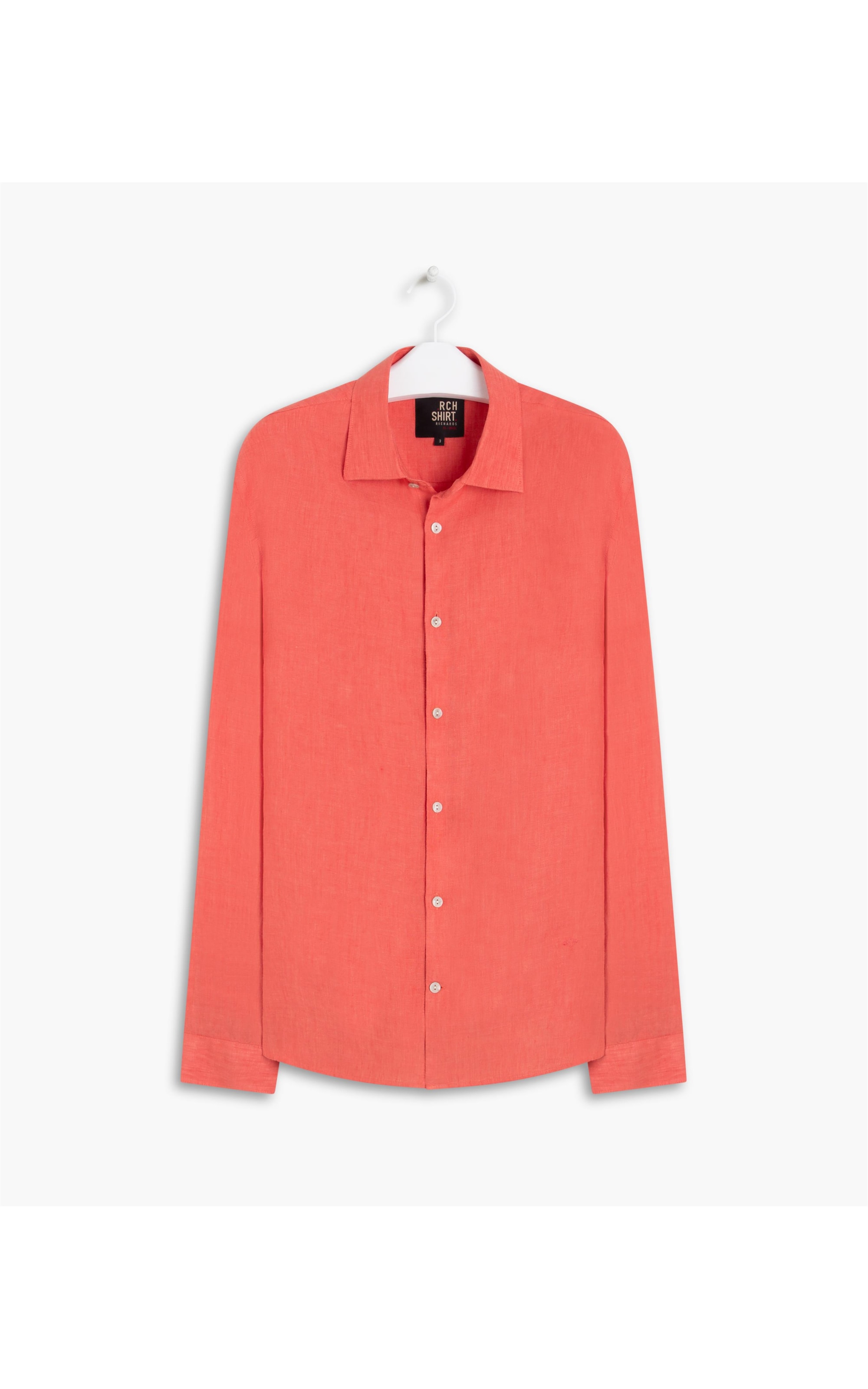 Camisa  Puro Linho Garment Dye  Ml Masculino Laranja