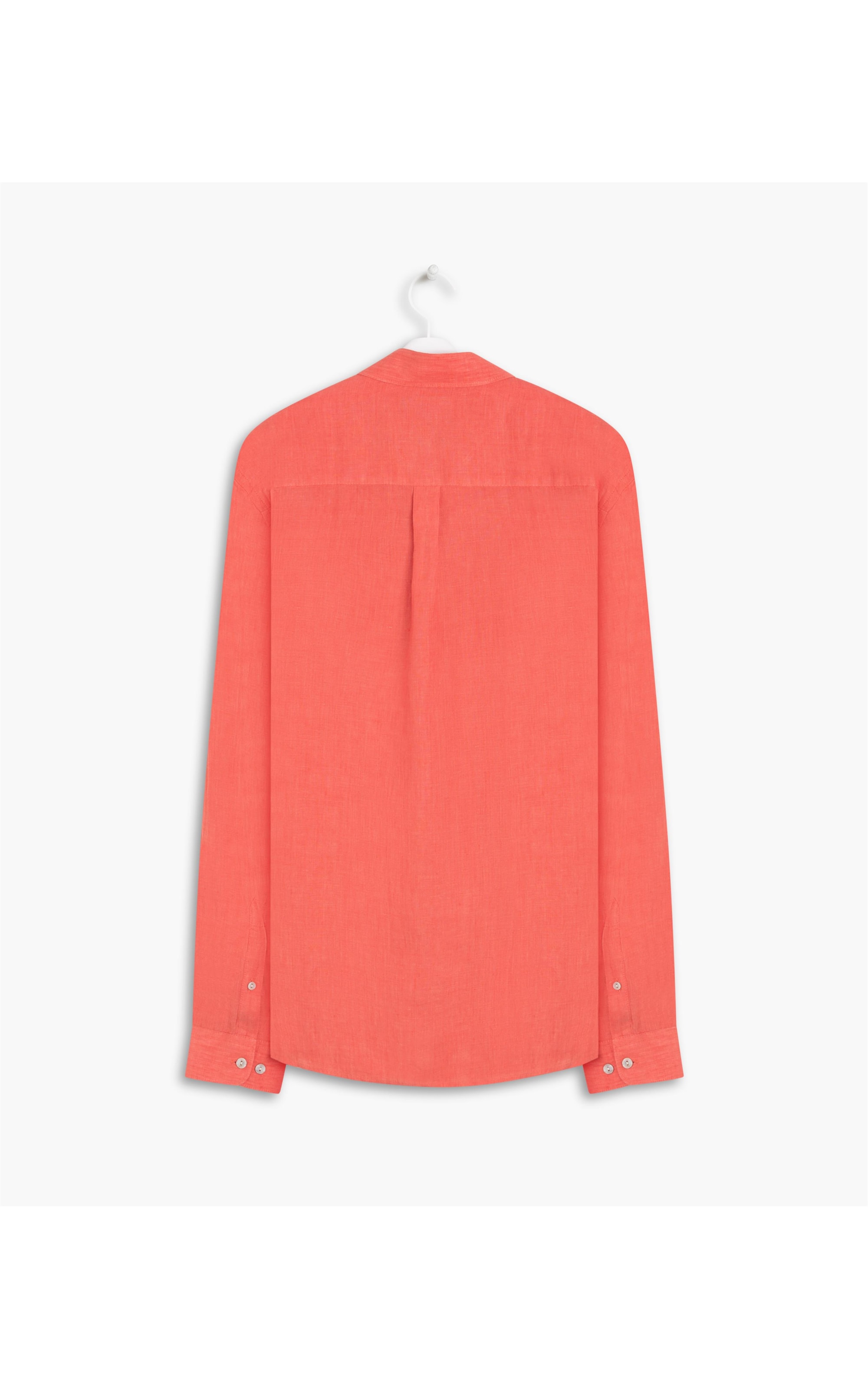 Camisa  Puro Linho Garment Dye  Ml Masculino Laranja