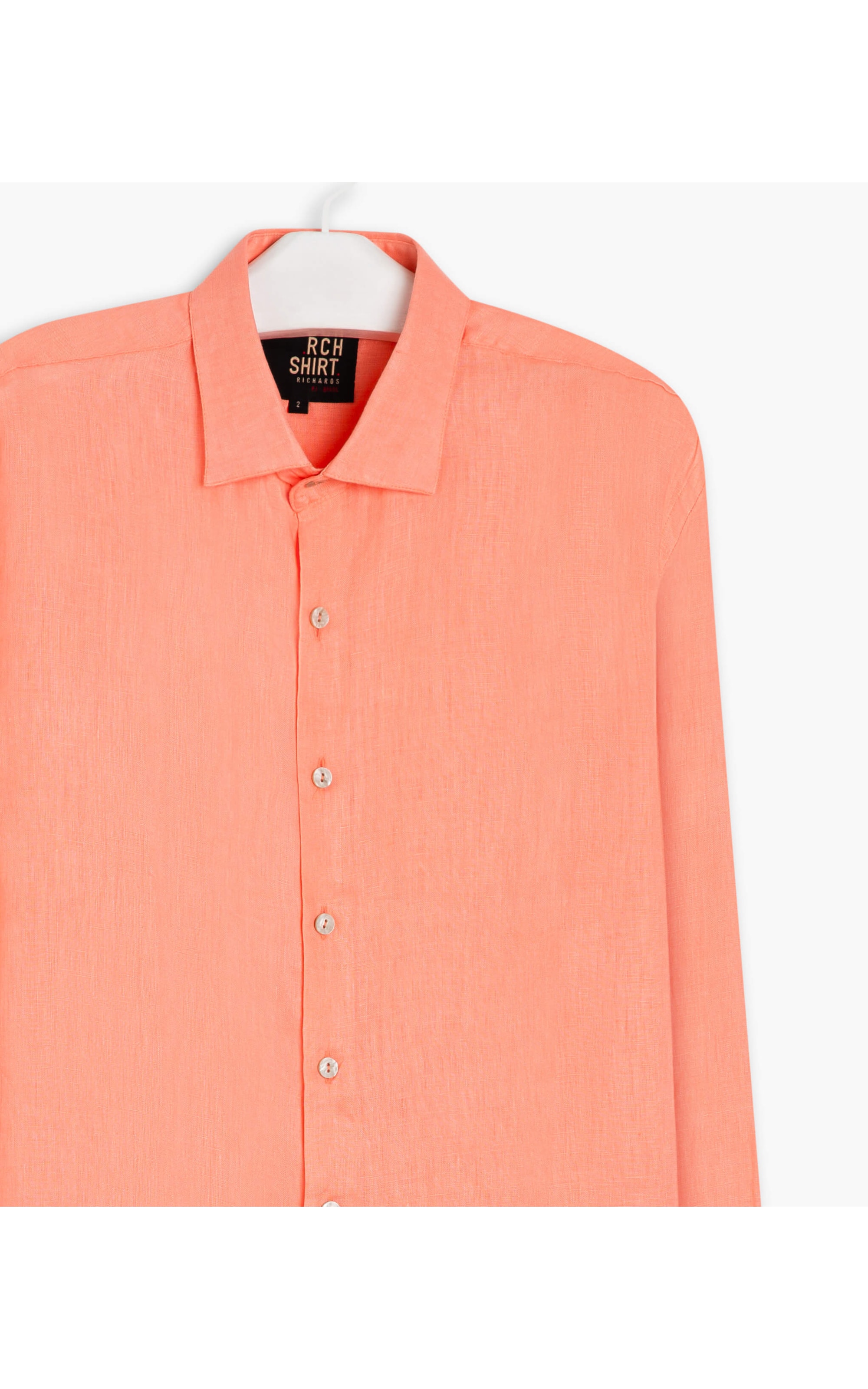 Camisa  Puro Linho Garment Dye  Ml Masculino Melancia