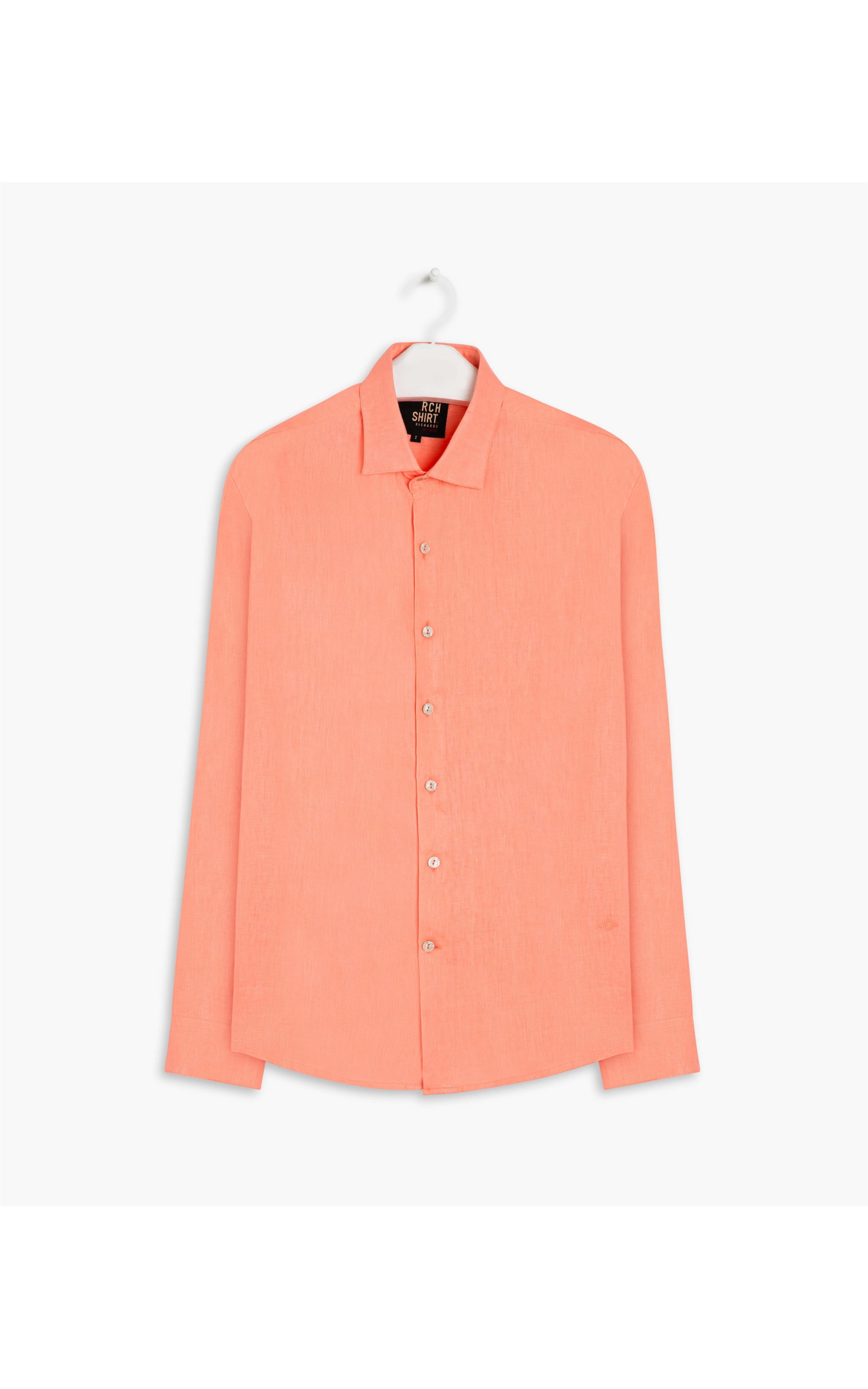 Camisa  Puro Linho Garment Dye  Ml Masculino Melancia