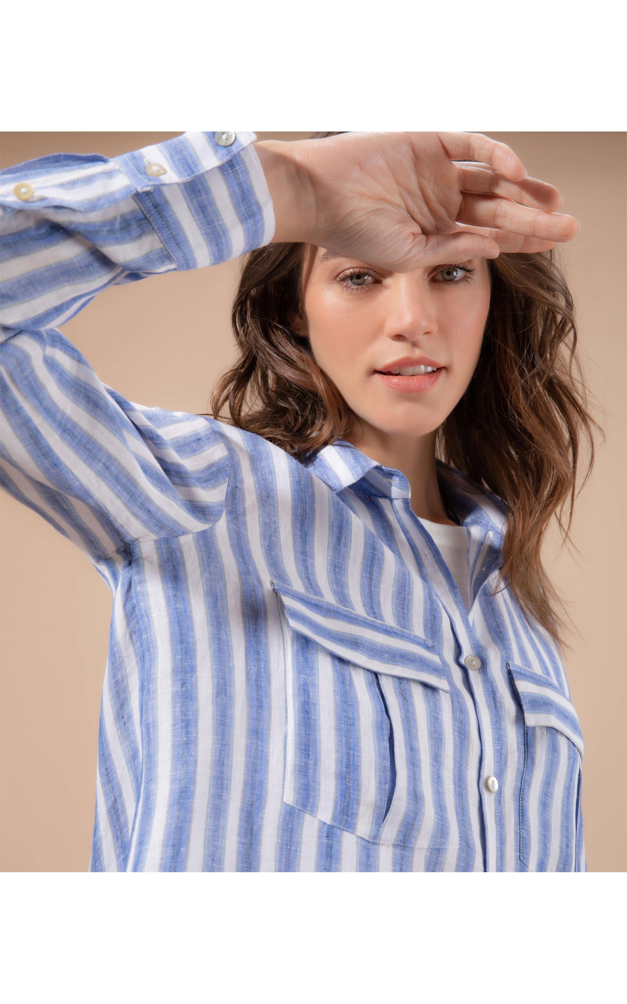 Camisa Puro Linho  Genebra Marinho