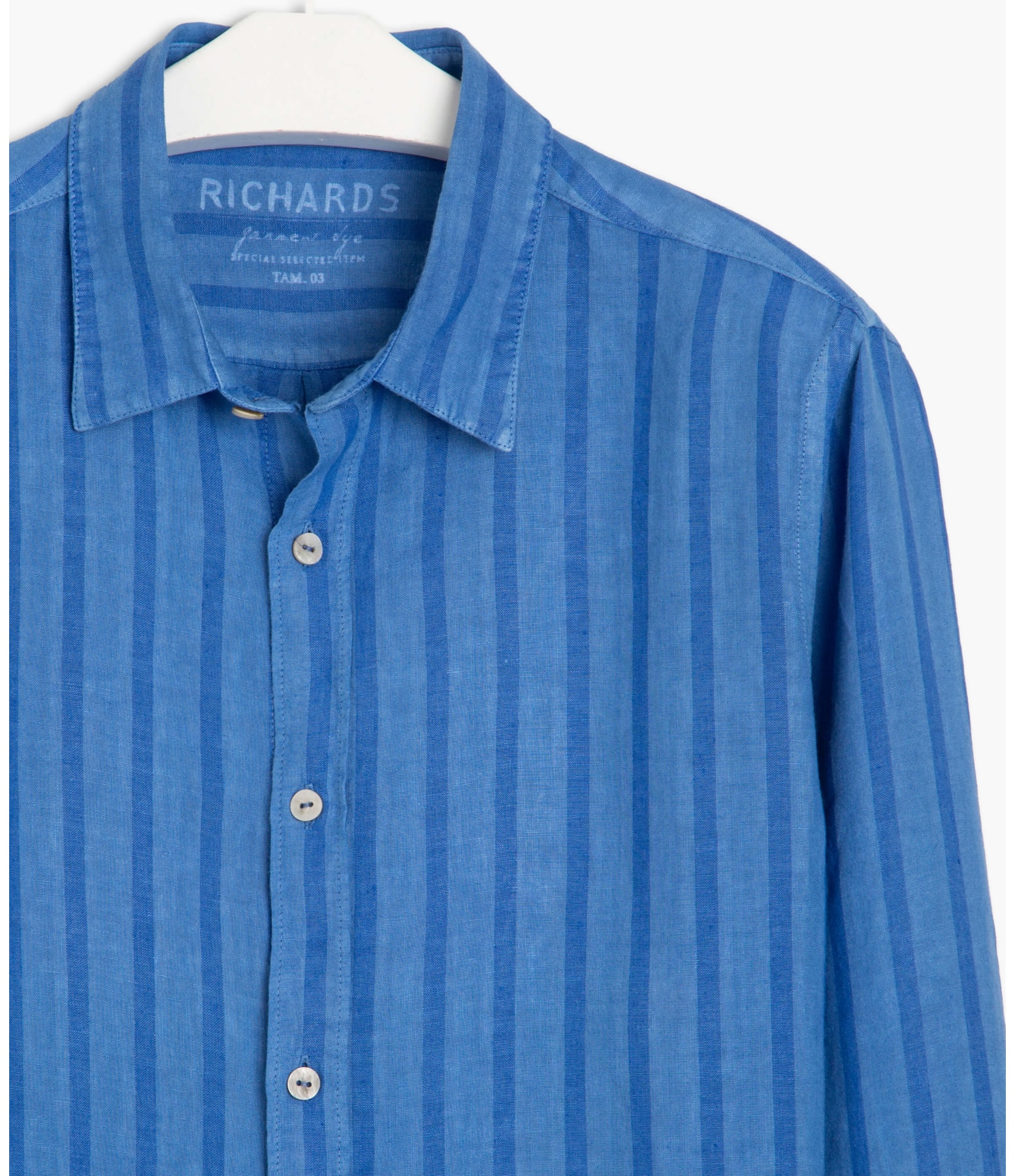 Camisa Puro Linho Haifa Listrada Ml Azul Pervante