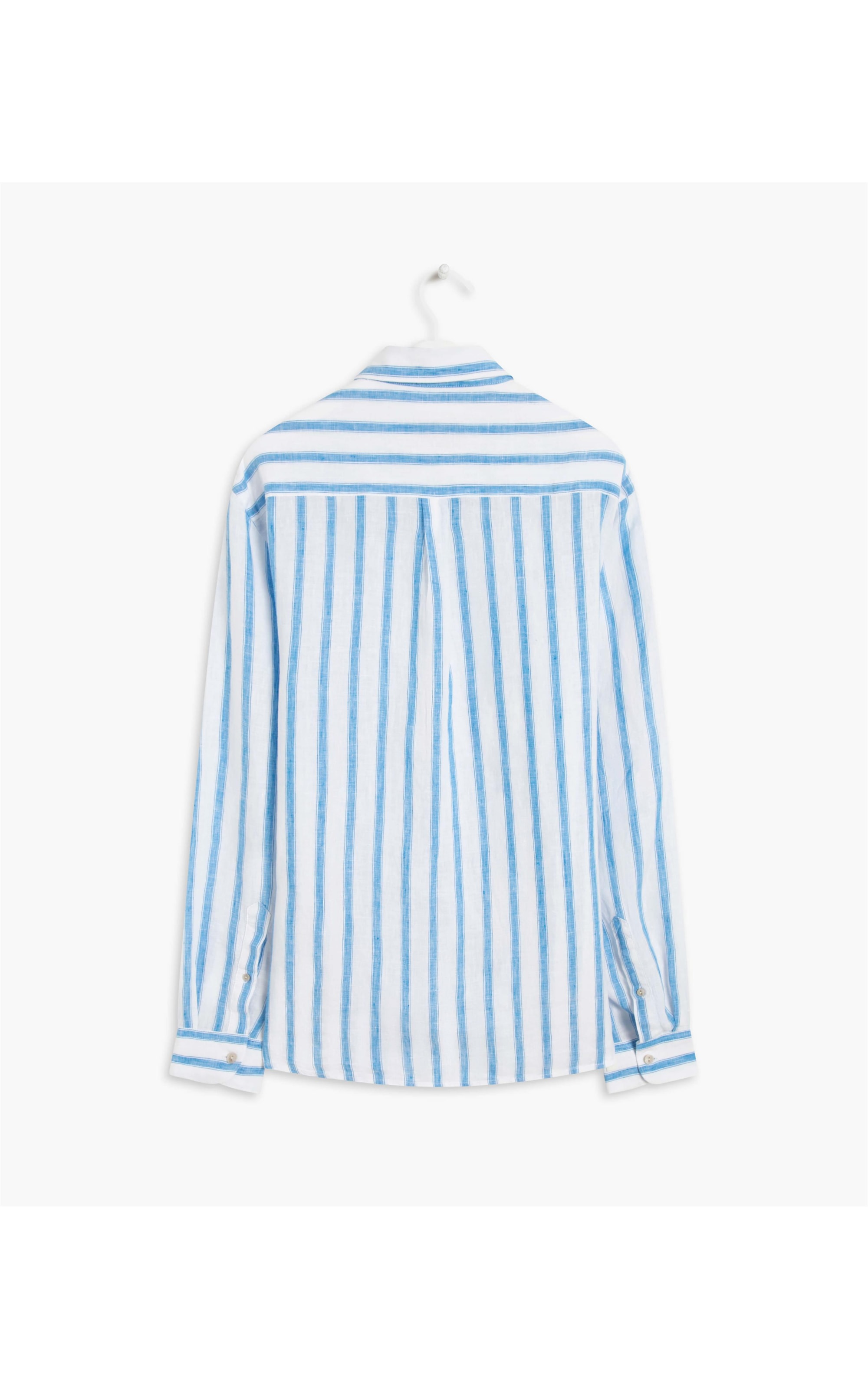 Camisa Puro Linho  João Gabriel Azul Bic