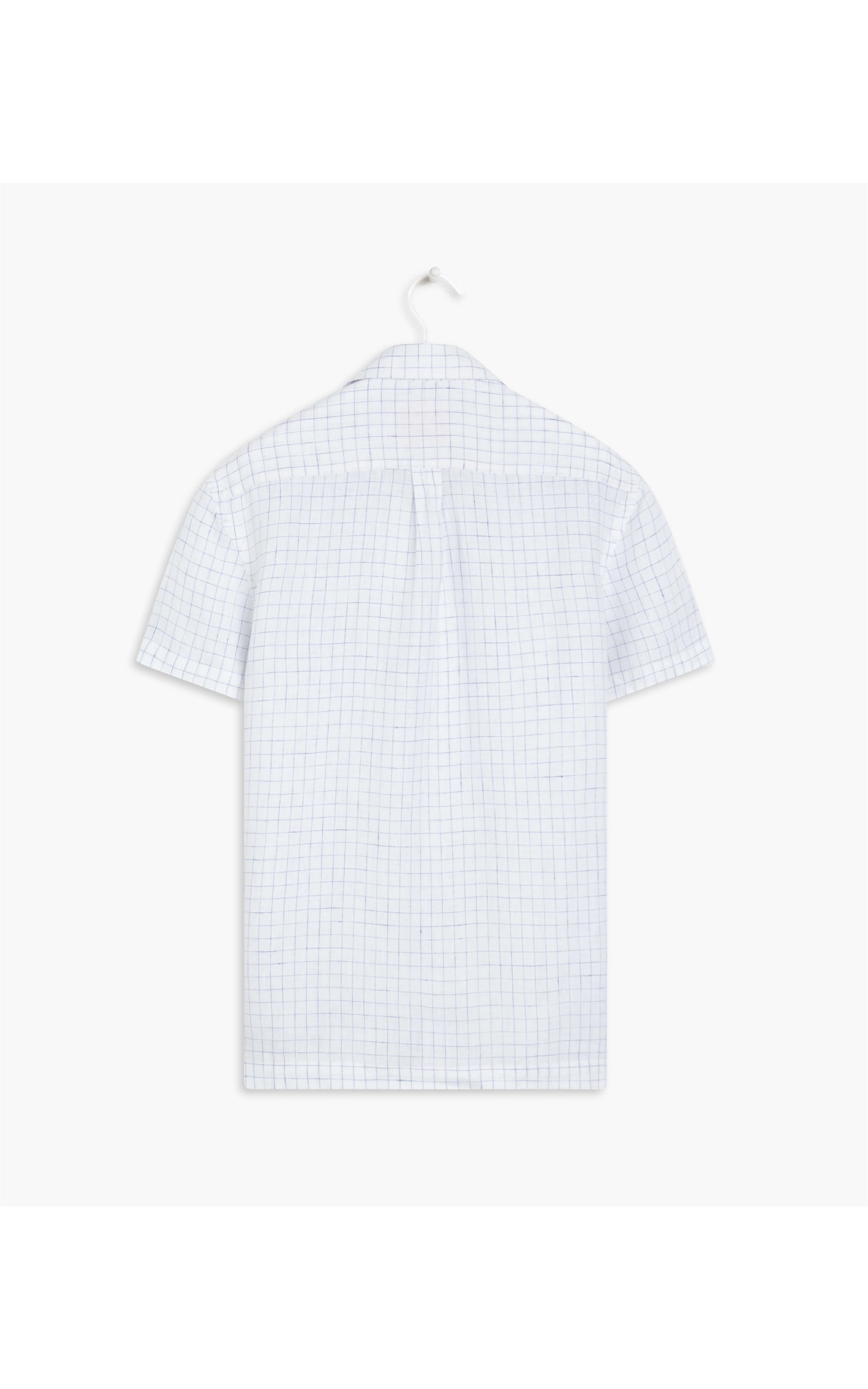 Camisa Puro Linho Leme Xadrez Mc Azul Marinho
