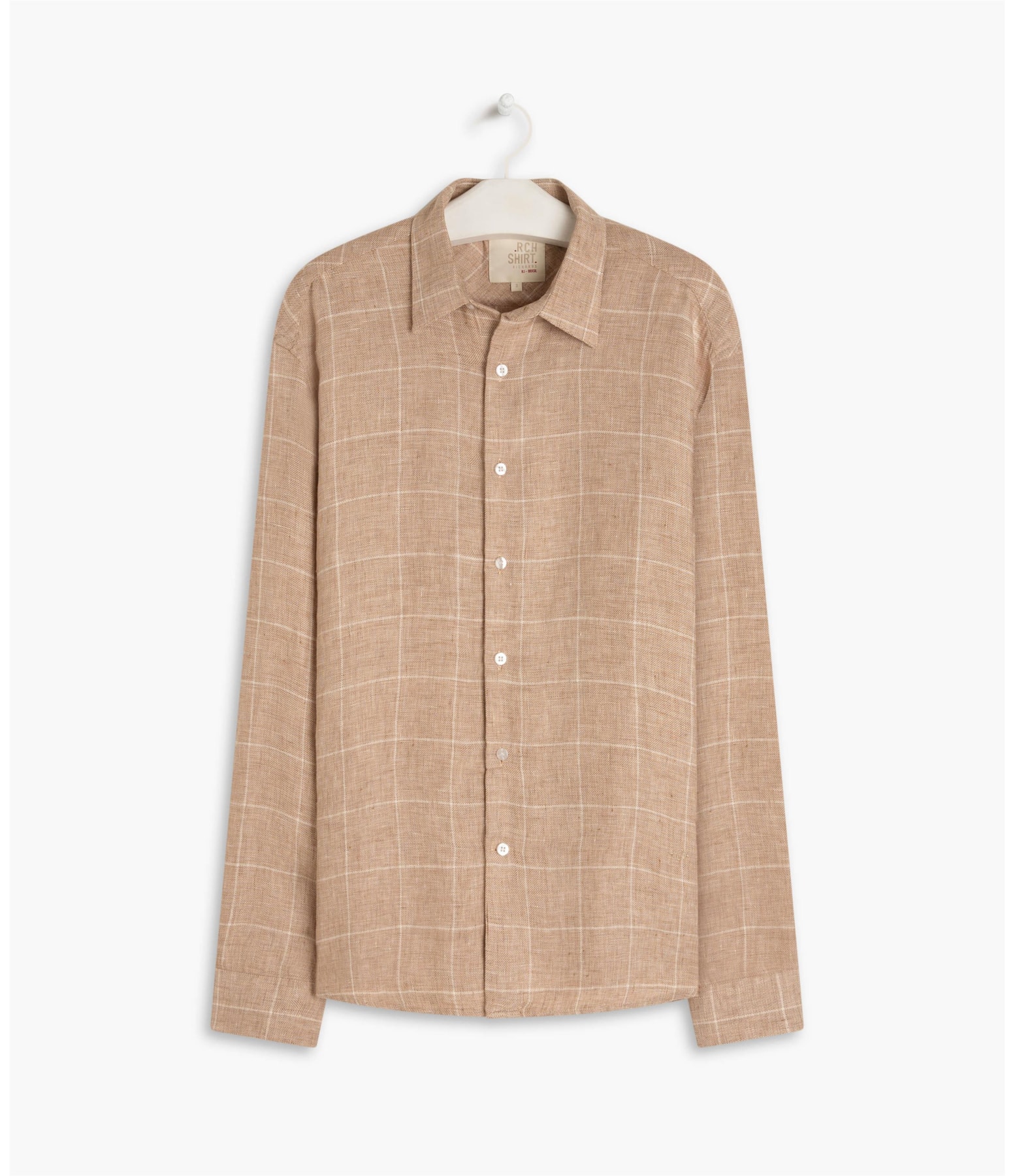 Camisa Puro Linho Linho Checks Ml Camel
