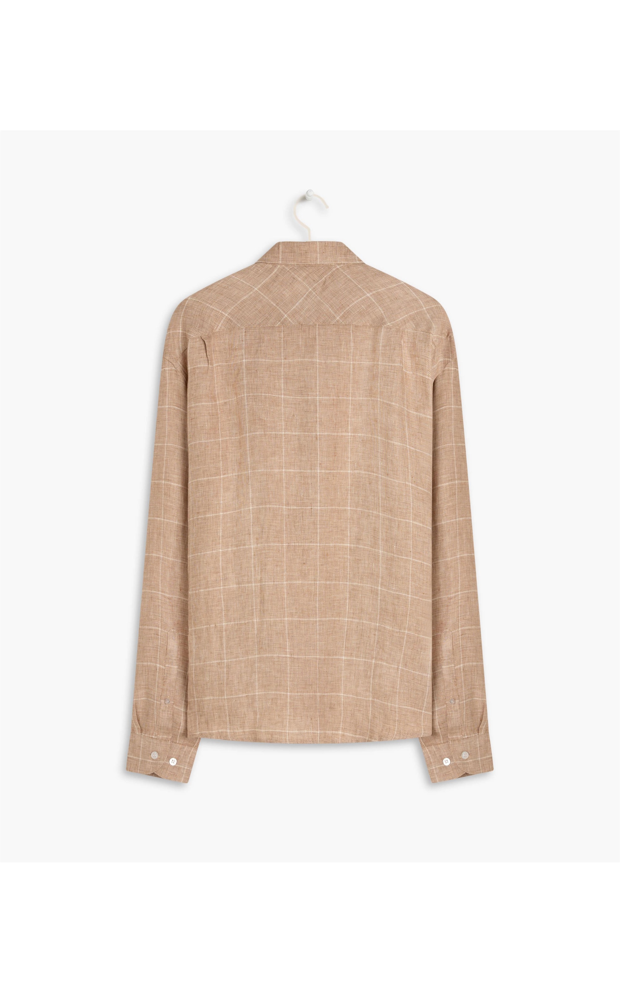 Camisa Puro Linho Linho Checks Ml Camel