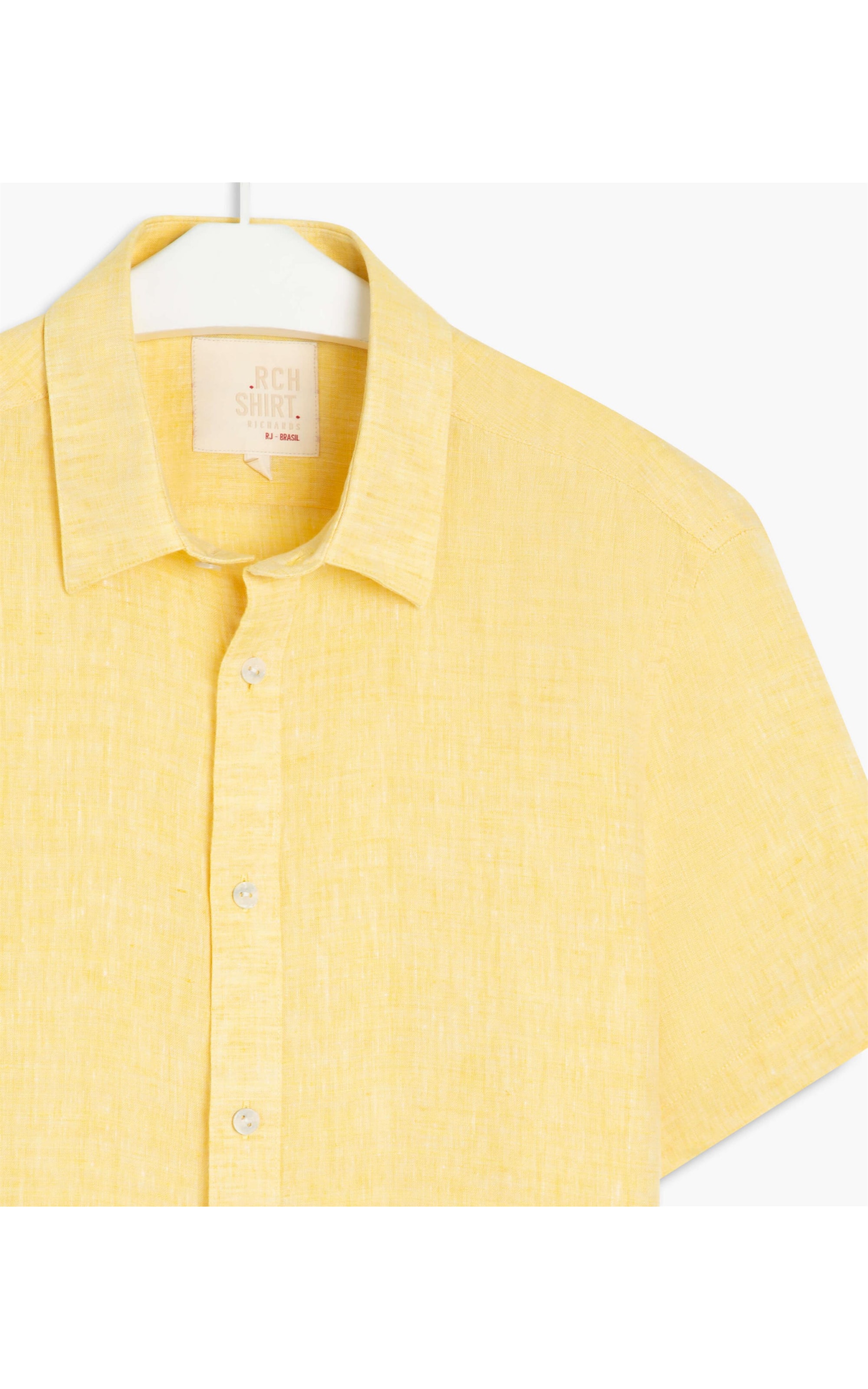 Camisa  Puro Linho  Lisa Amarelo