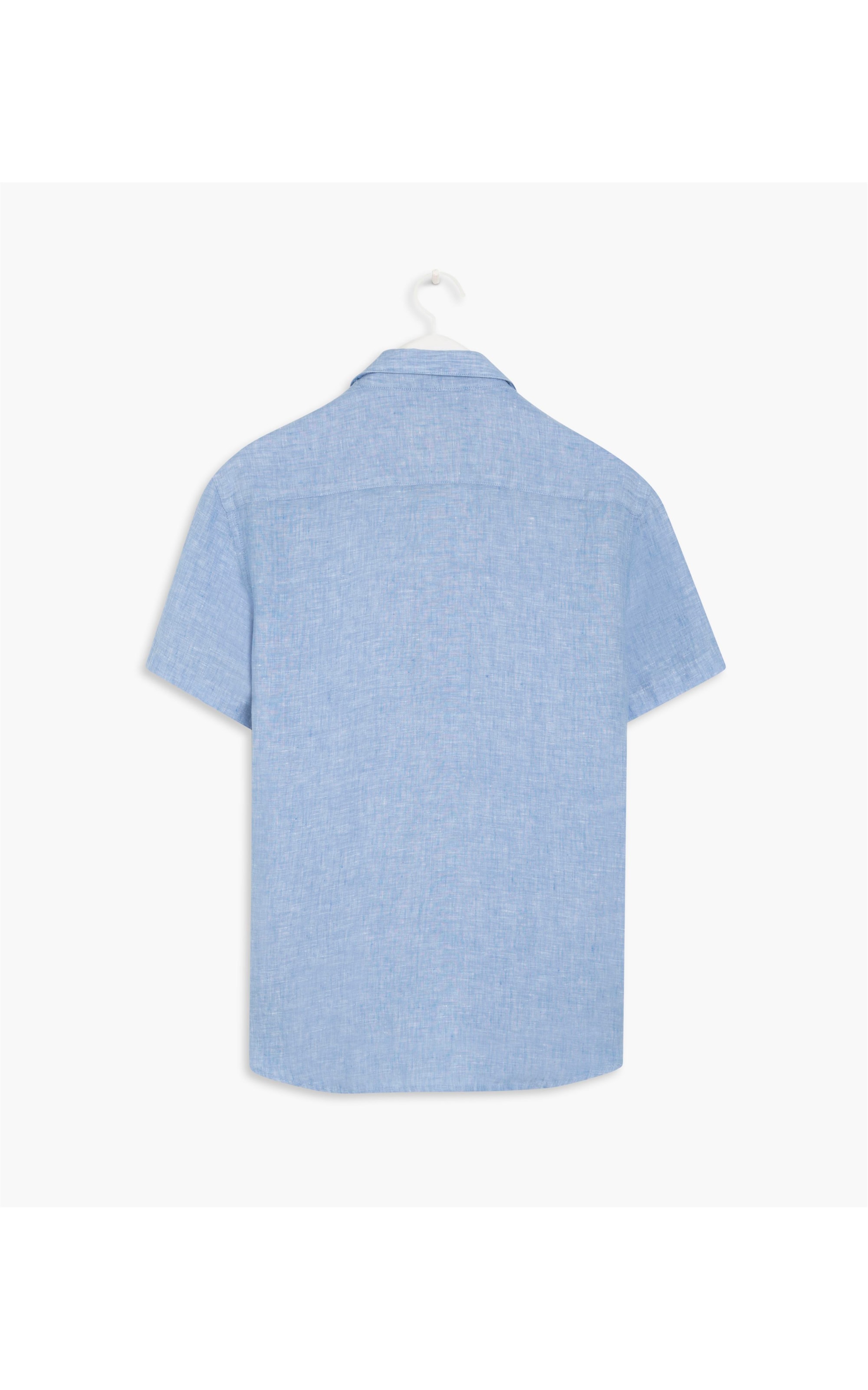 Camisa  Puro Linho  Lisa Azul Claro