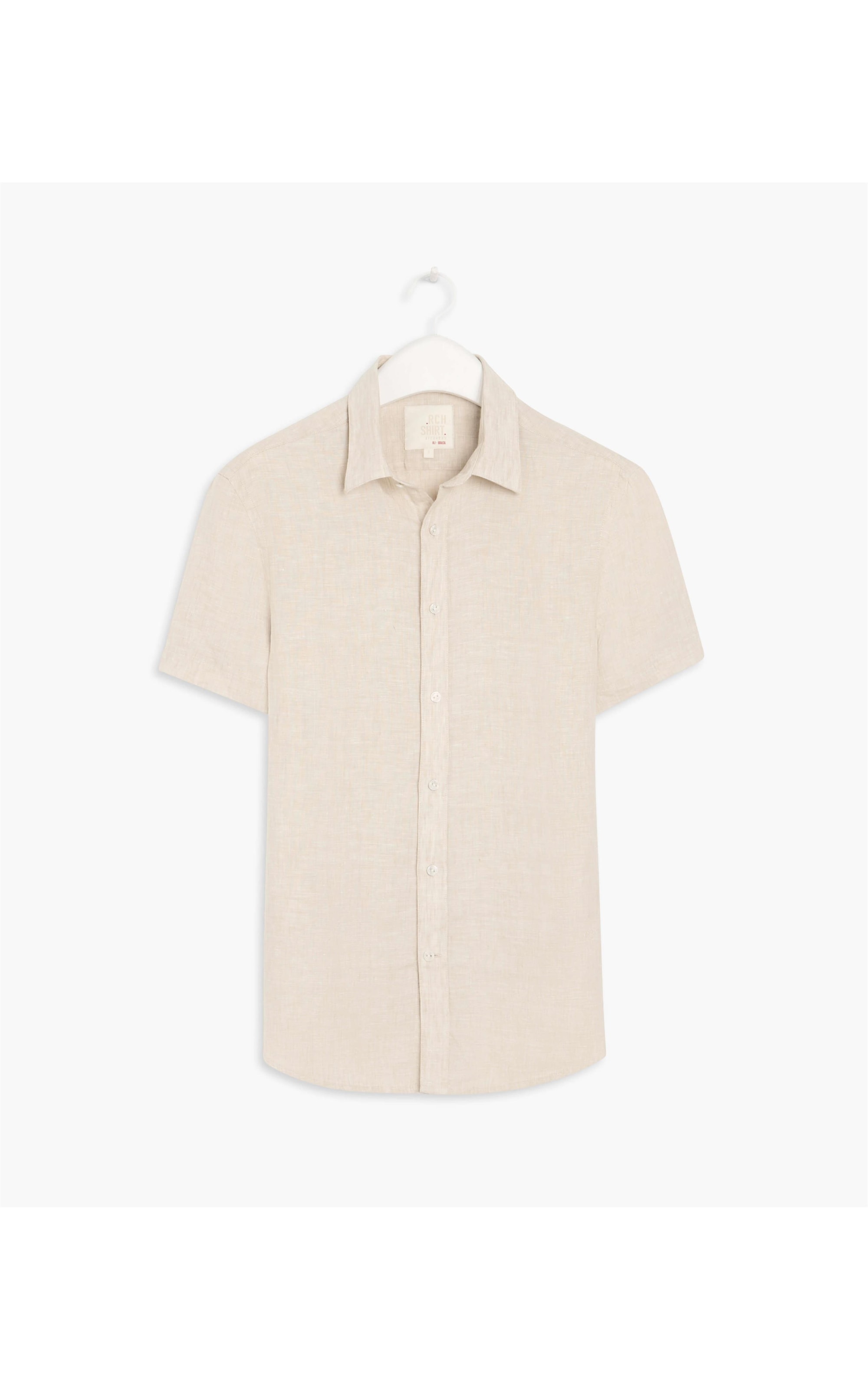Camisa  Puro Linho  Lisa Caqui Claro