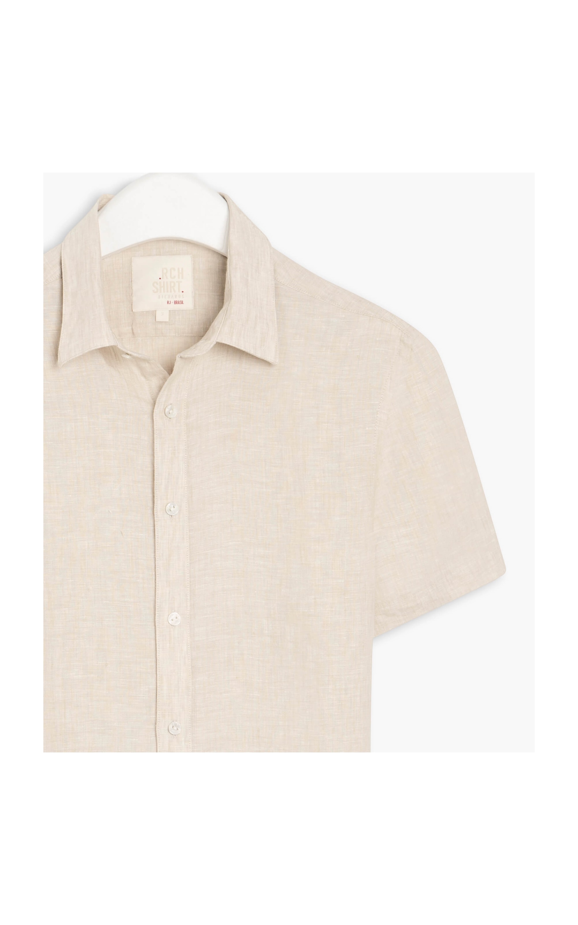 Camisa  Puro Linho  Lisa Caqui Claro