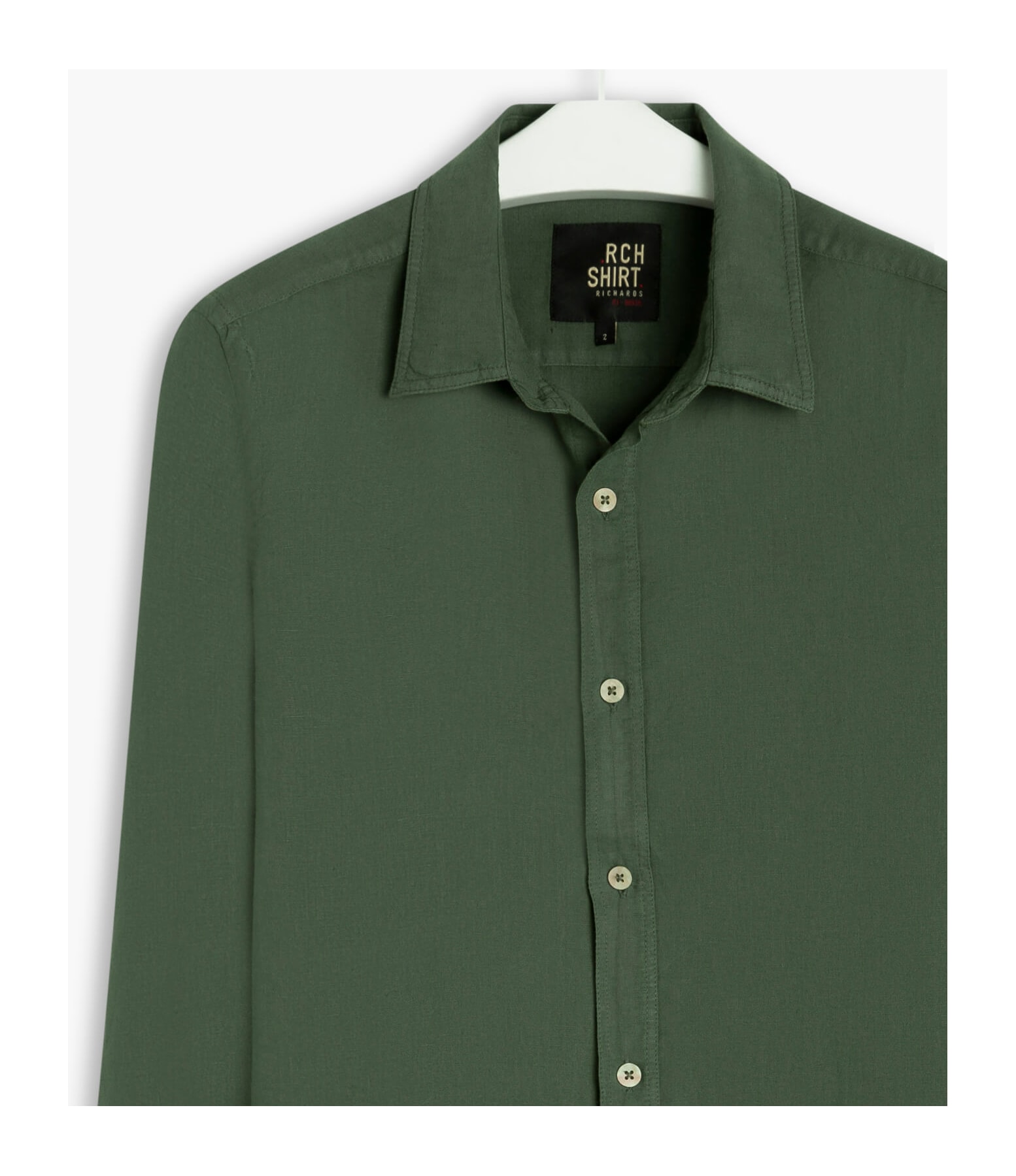 Camisa Puro Linho  Lisa Ml Verde