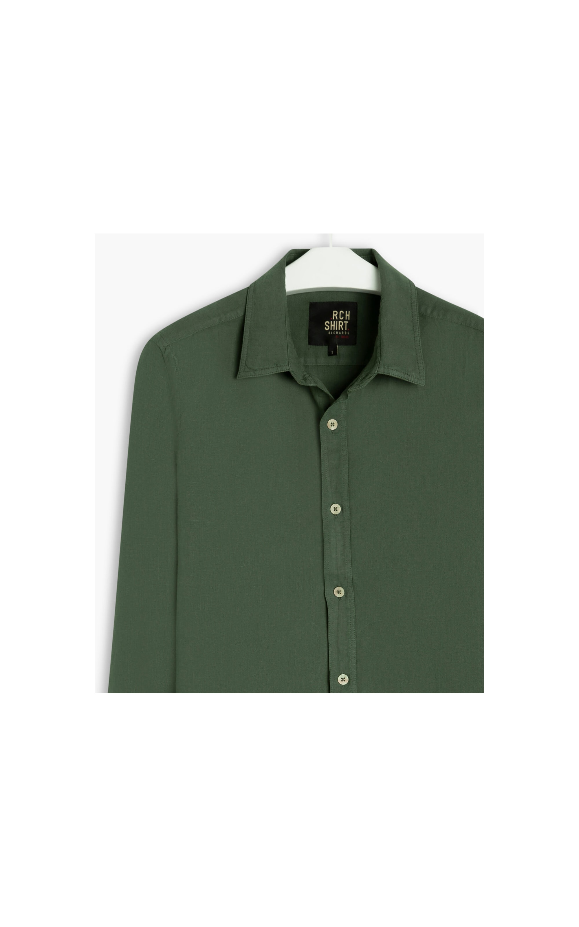 Camisa Puro Linho  Lisa Ml Verde
