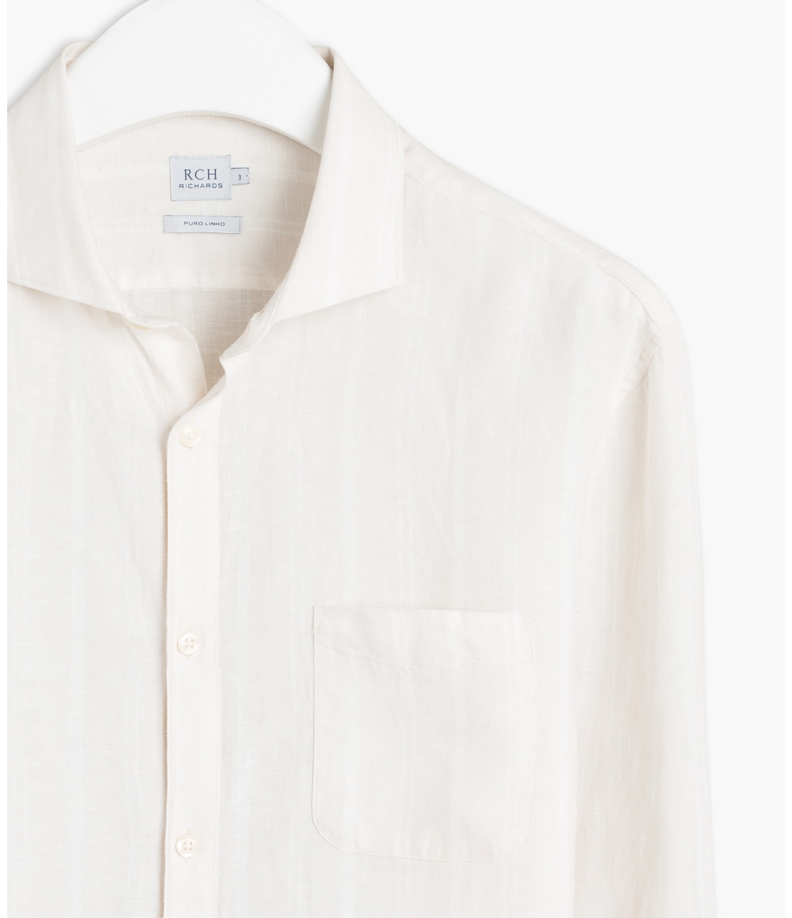 Camisa Puro Linho Listrada Ml Khaki