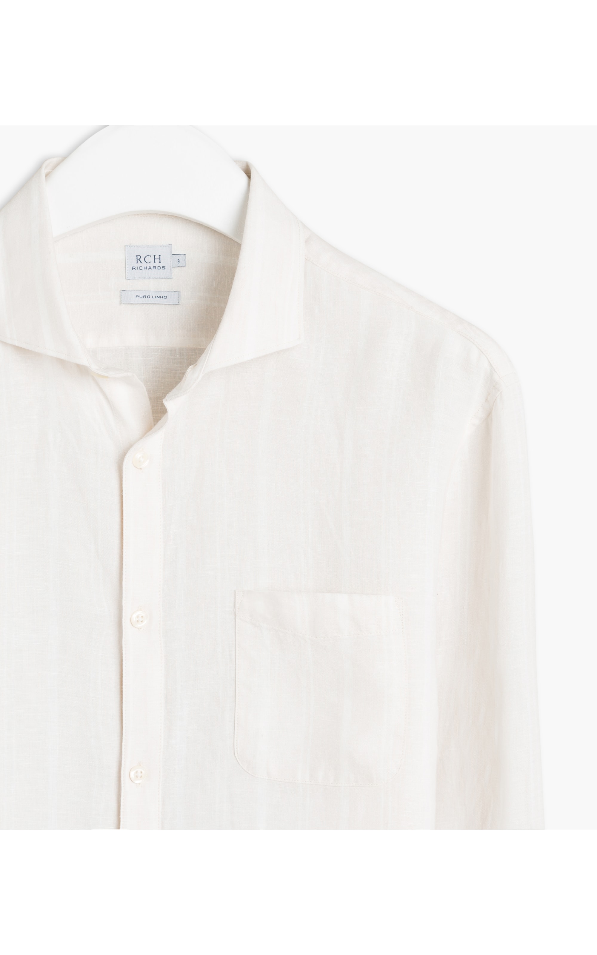 Camisa Puro Linho Listrada Ml Khaki