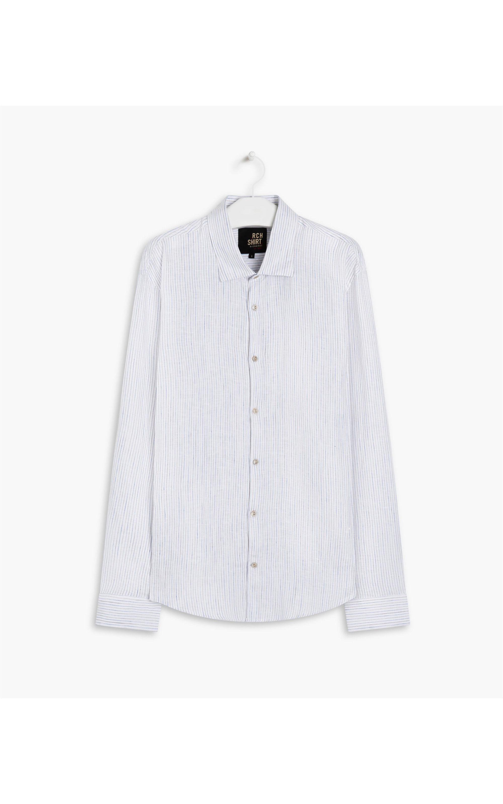 Camisa  Puro Linho  Listrada Sylvio Ml Caqui