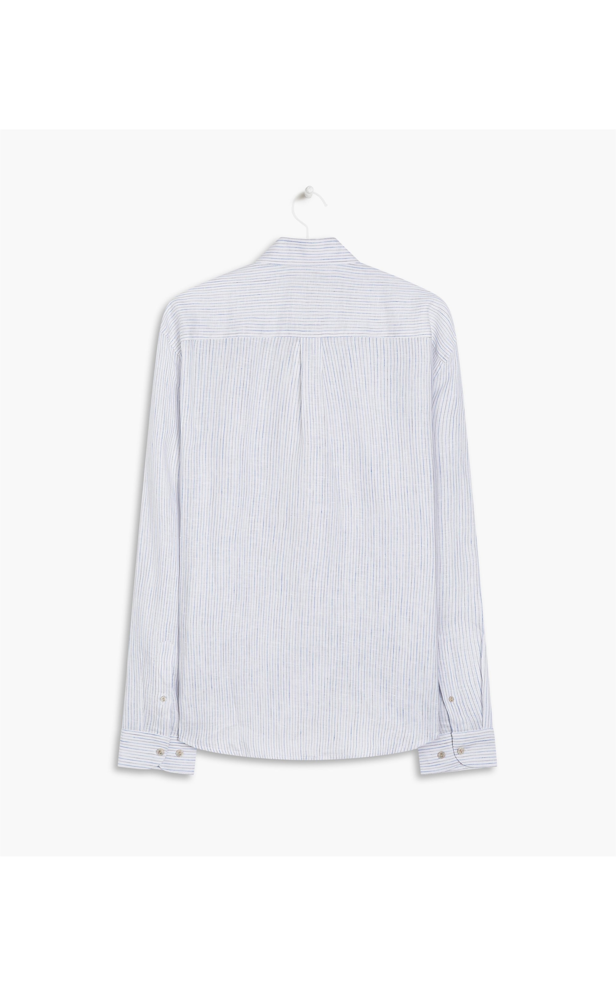 Camisa  Puro Linho  Listrada Sylvio Ml Caqui