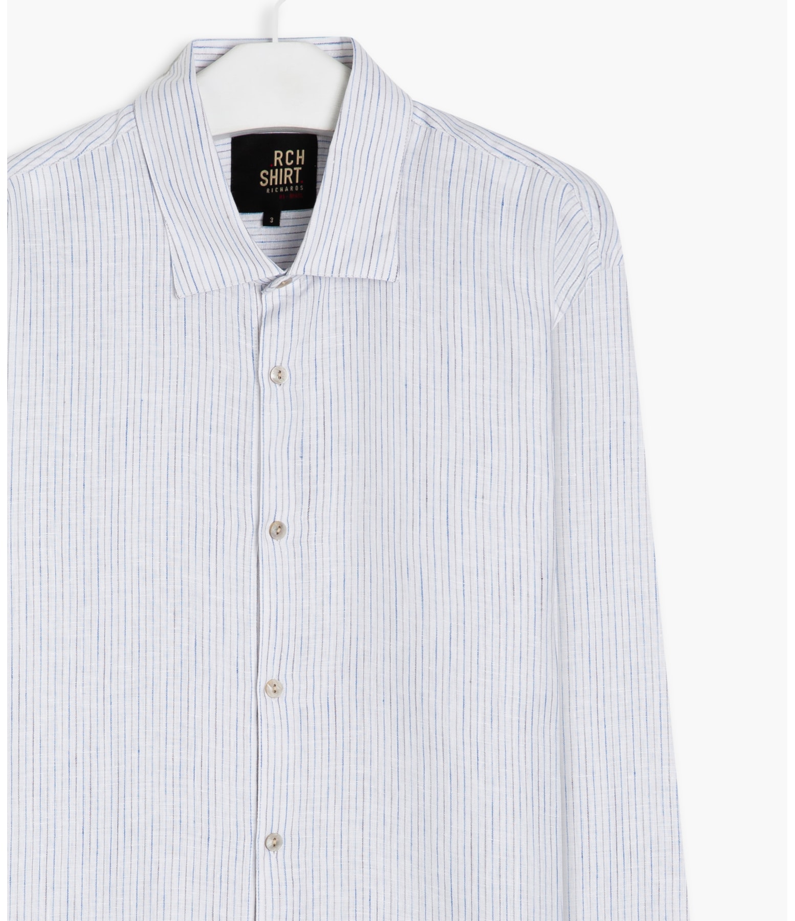 Camisa  Puro Linho  Listrada Sylvio Ml Caqui