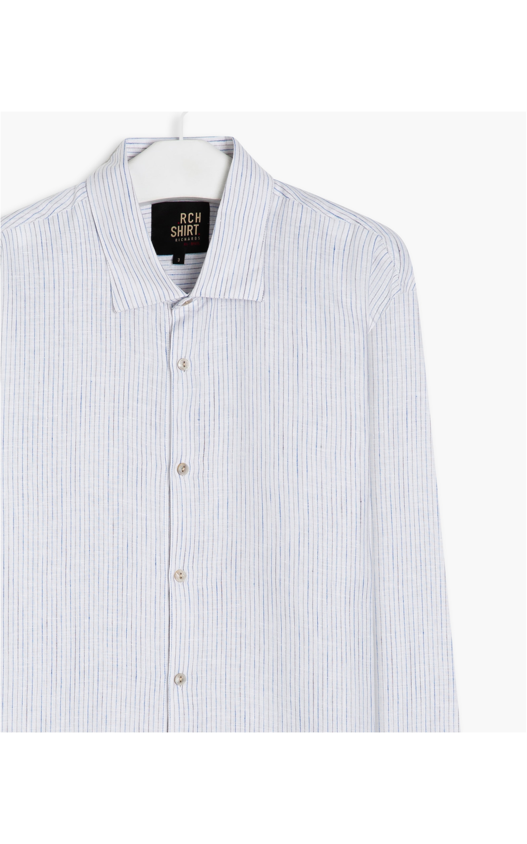 Camisa  Puro Linho  Listrada Sylvio Ml Caqui