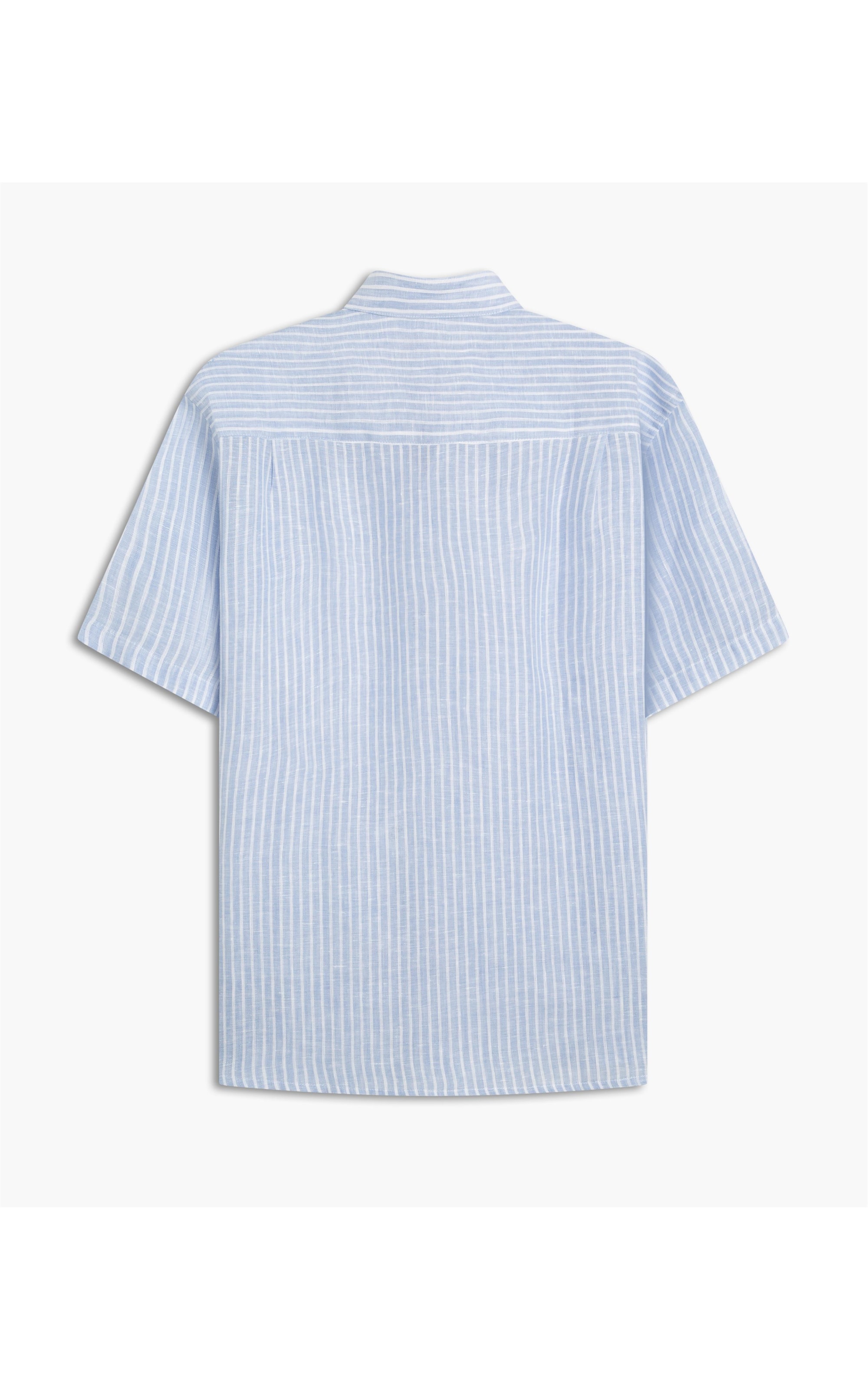 Camisa  Puro Linho  Listrado Azul Bic