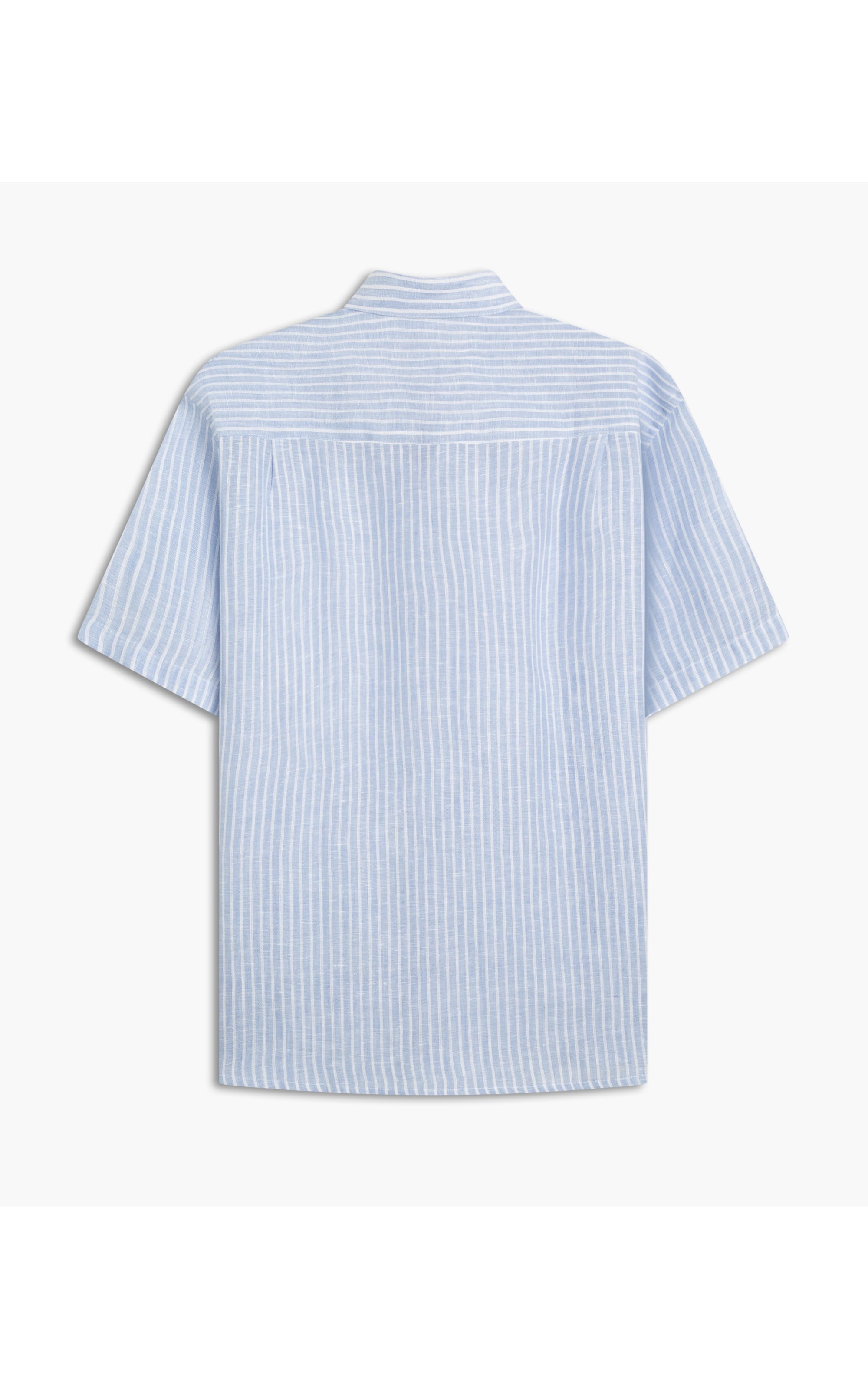 Camisa  Puro Linho  Listrado Azul Bic