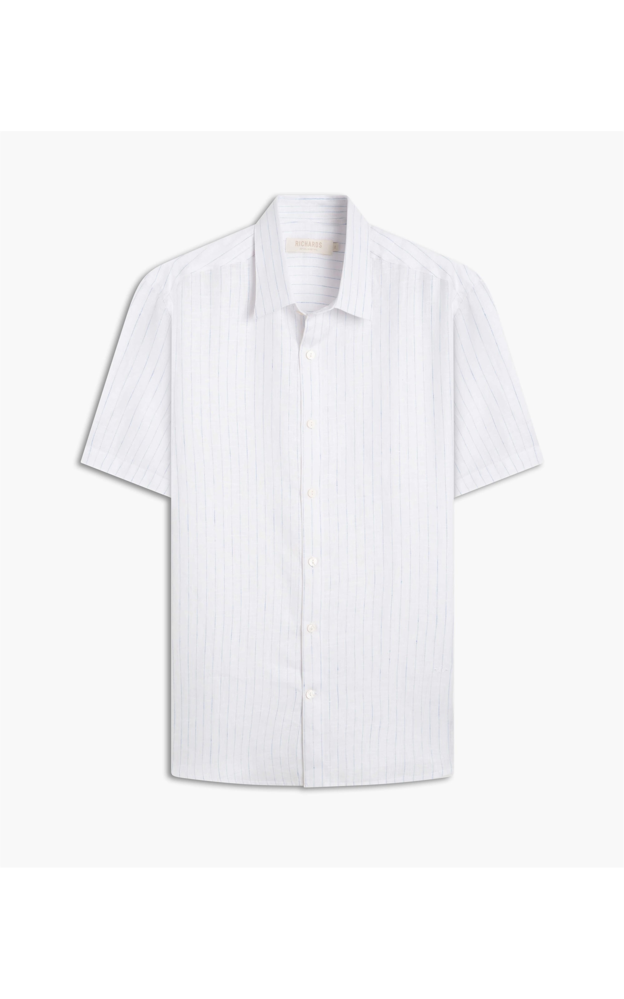 Camisa  Puro Linho  Listrado Azul Jeans