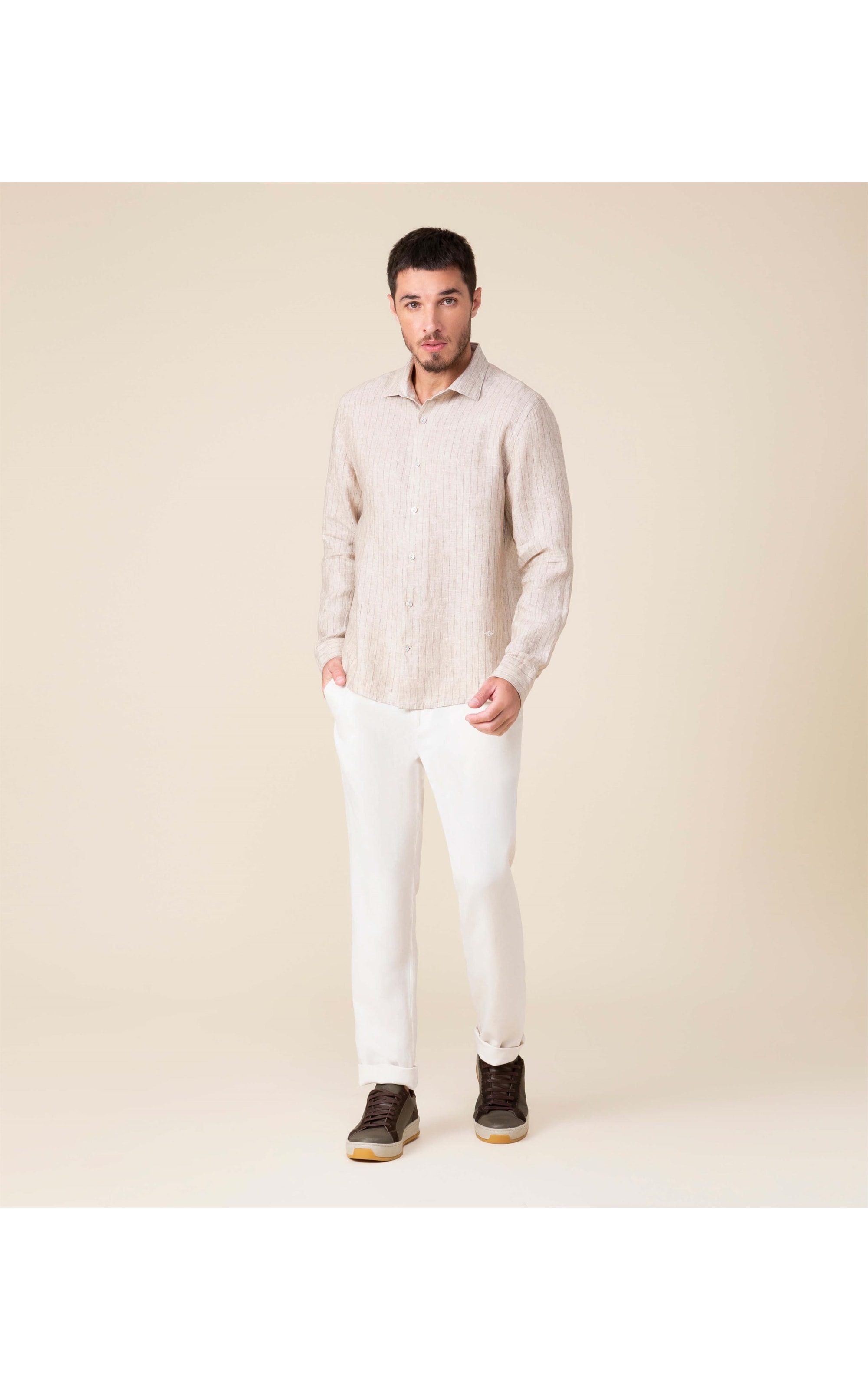 Camisa Puro Linho  Lucas Natural